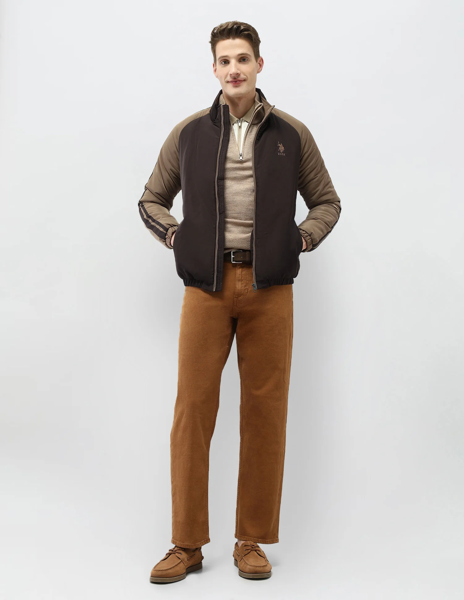 Colour Blocked Regular Fit Puffer Jacket - Image 3
