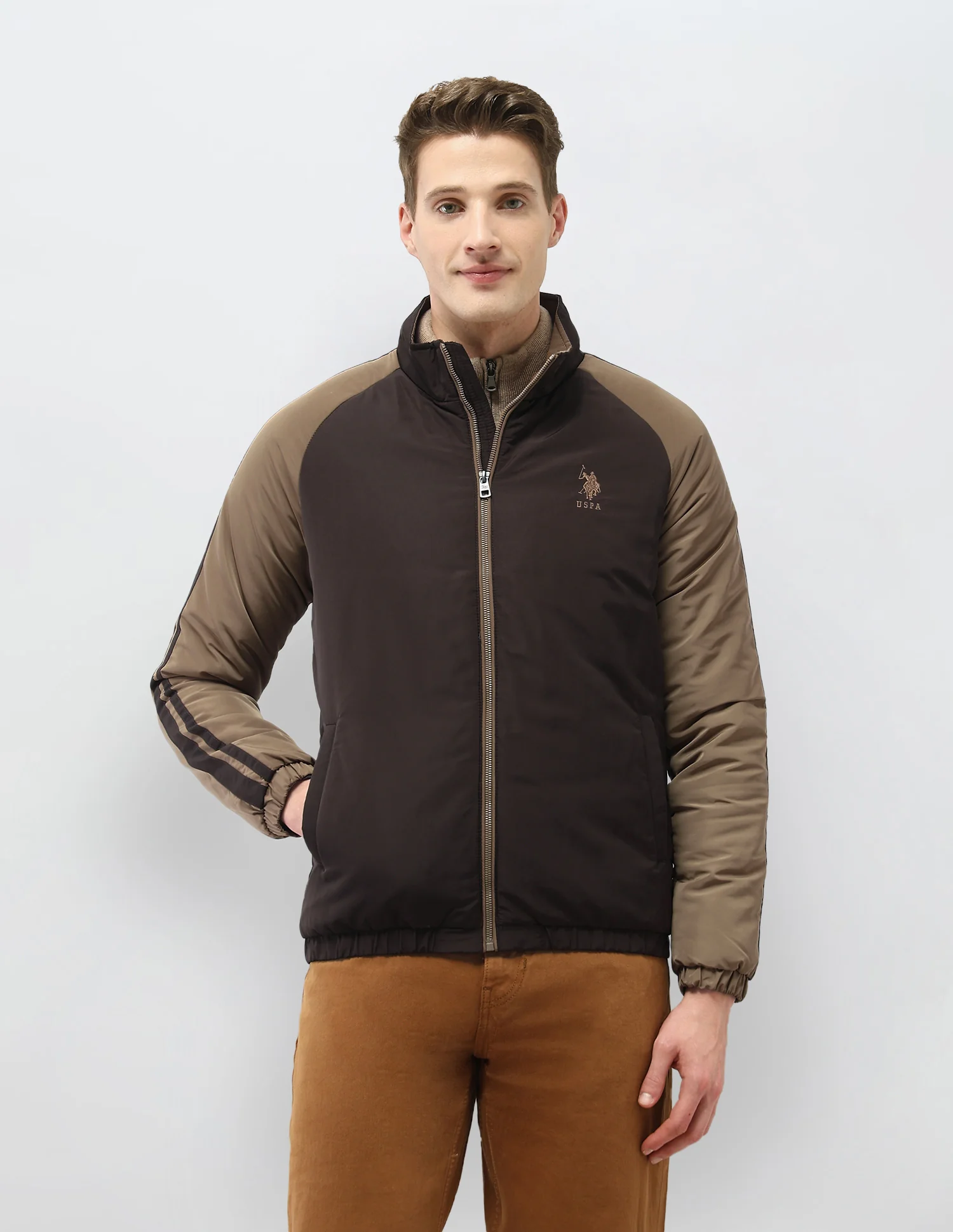 Colour Blocked Regular Fit Puffer Jacket - Image 6