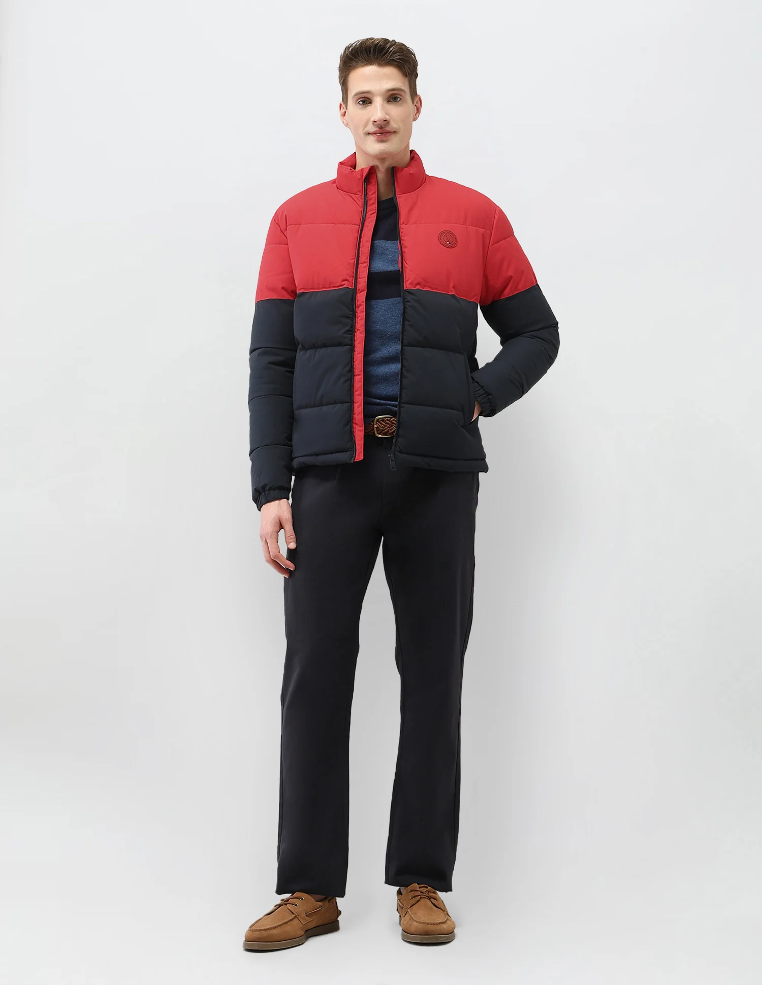 Colour Blocked Regular Fit Puffer Jacket - Image 3