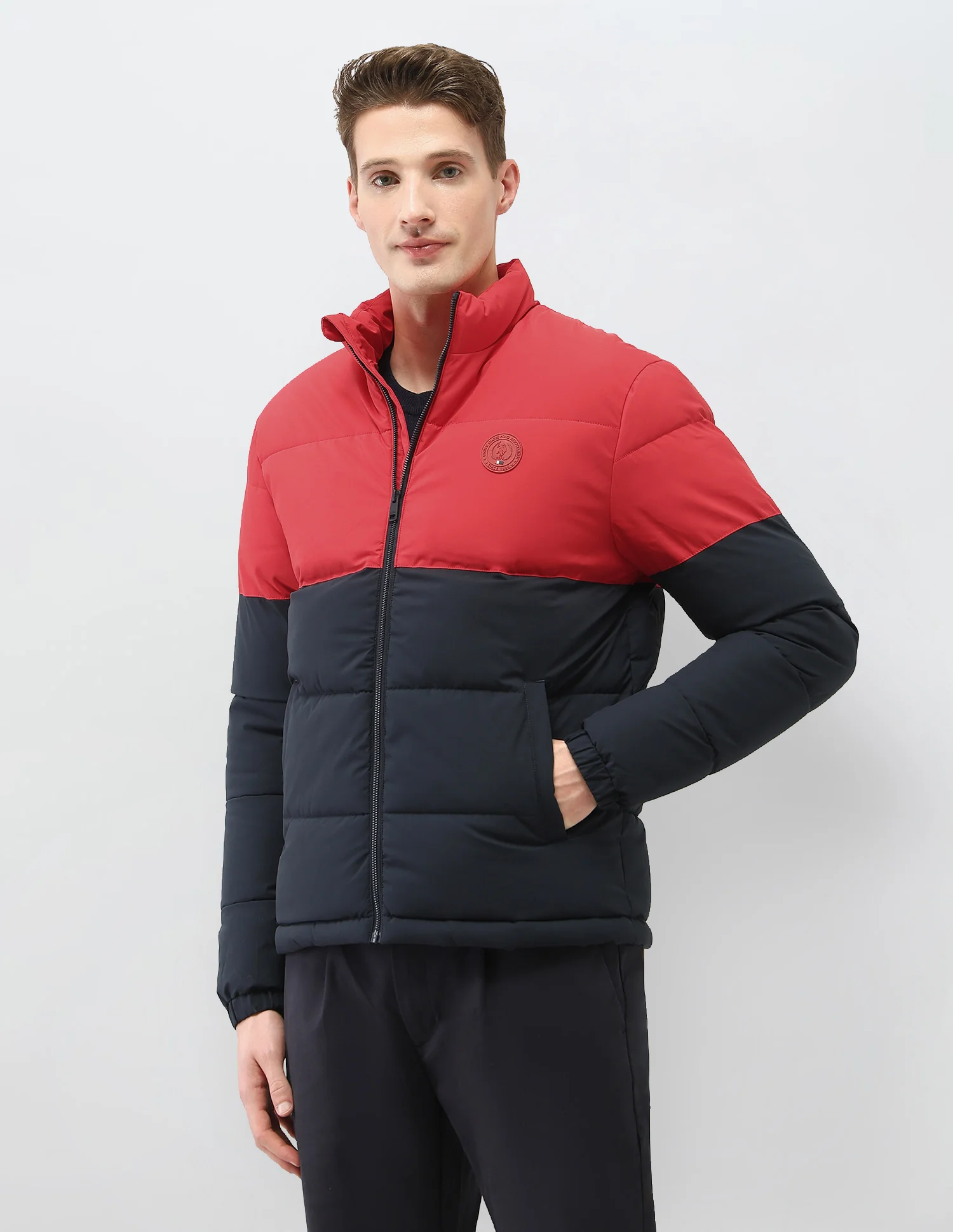 Colour Blocked Regular Fit Puffer Jacket - Image 4