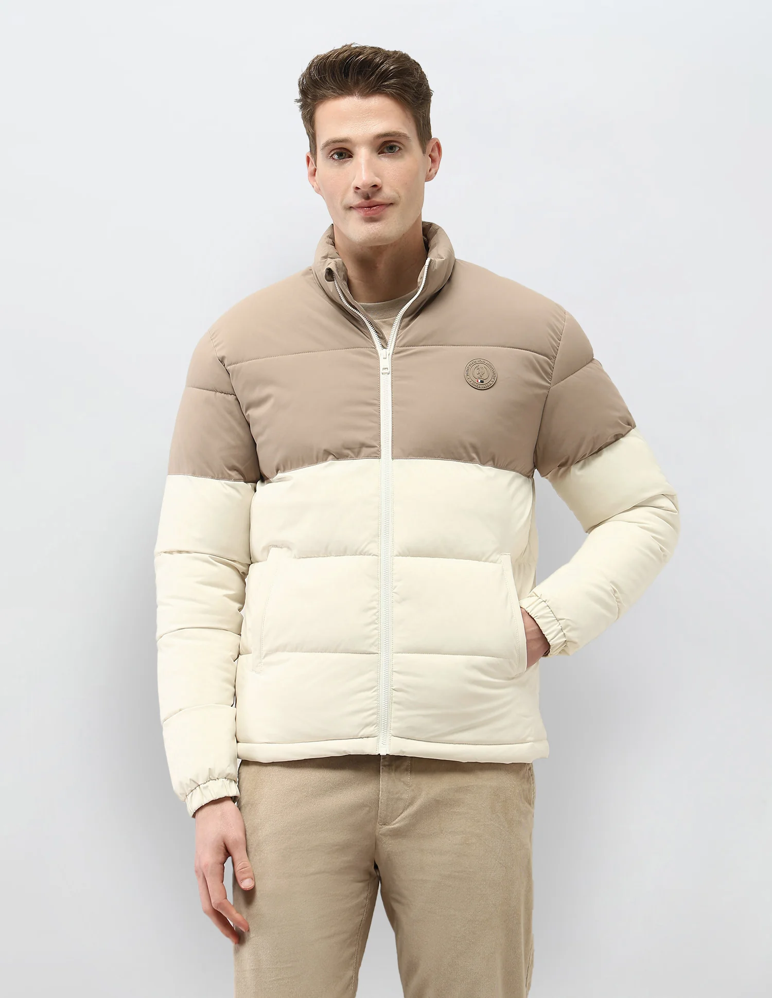 Colour Blocked Regular Fit Puffer Jacket - Image 6