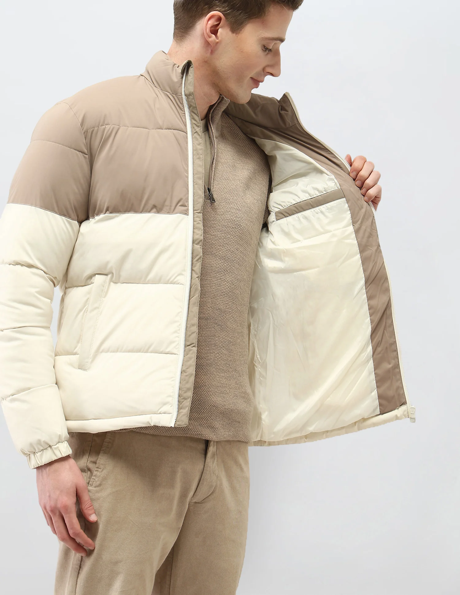 Colour Blocked Regular Fit Puffer Jacket - Image 8