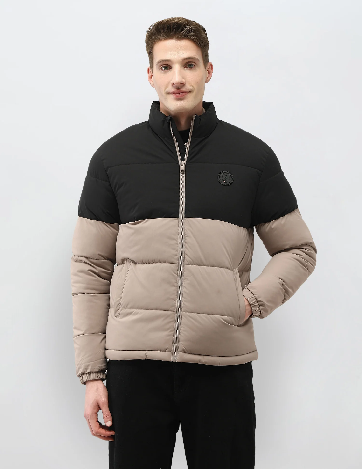 Colour Blocked Regular Fit Puffer Jacket - Image 6