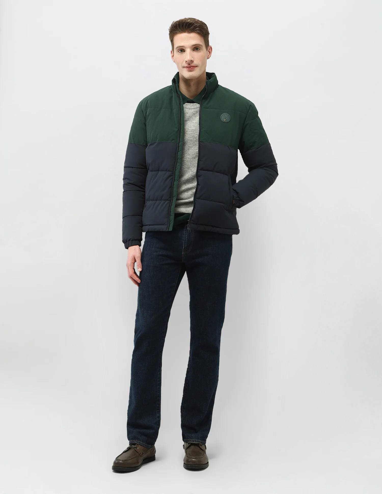 Colour Blocked Regular Fit Puffer Jacket - Image 3