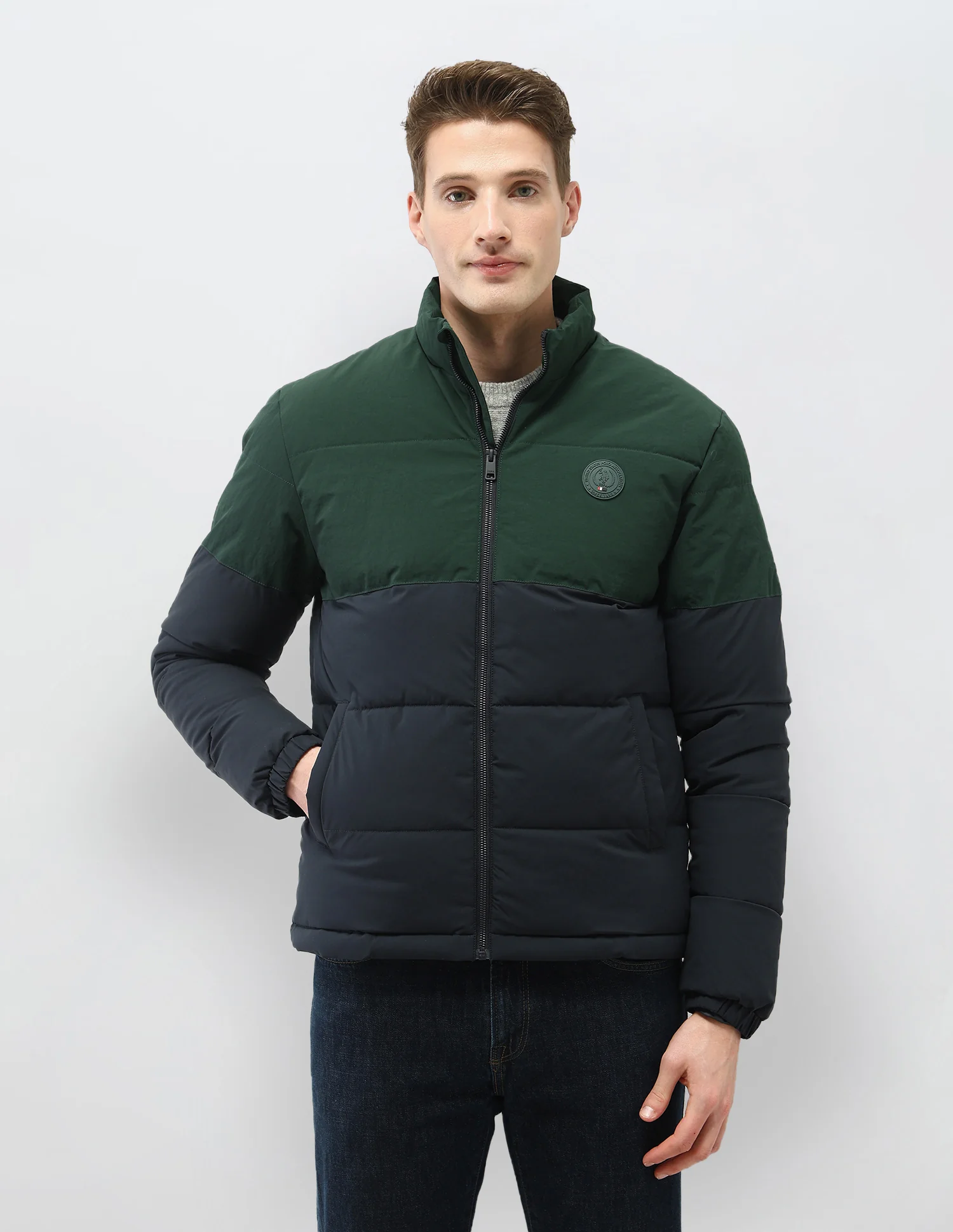 Colour Blocked Regular Fit Puffer Jacket - Image 6