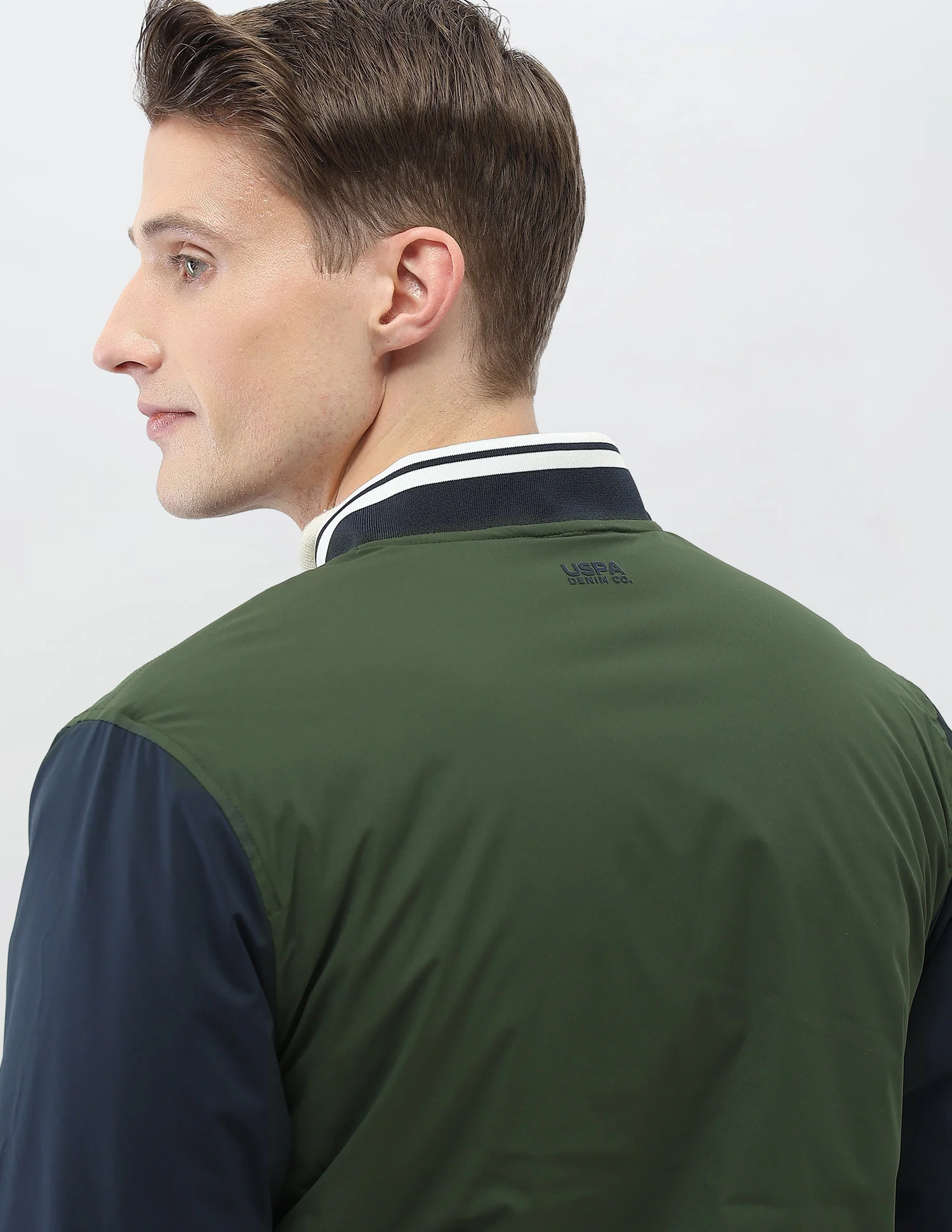 Colour Blocked Regular Fit Varsity Jacket - Image 8