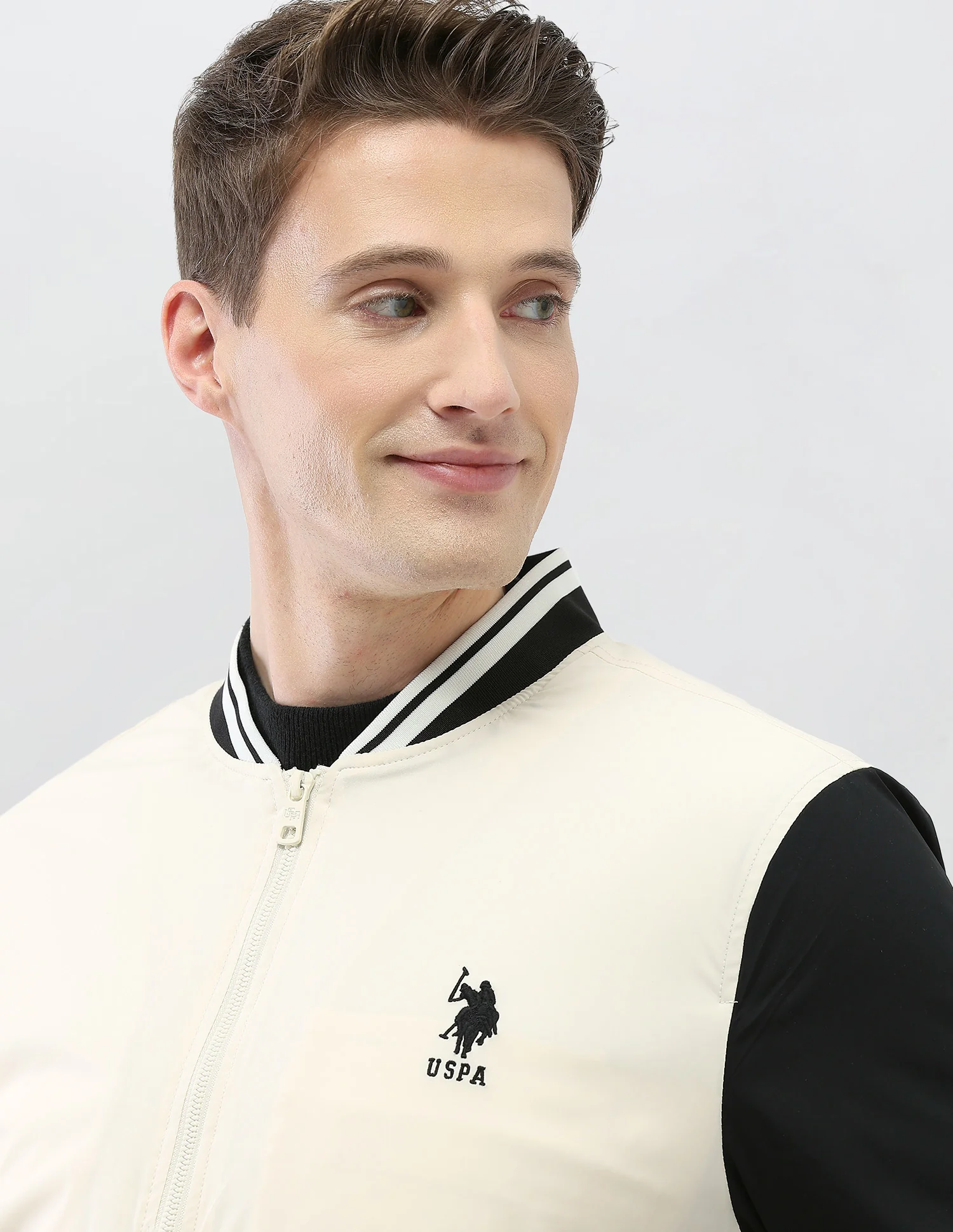 Colour Blocked Regular Fit Varsity Jacket - Image 7