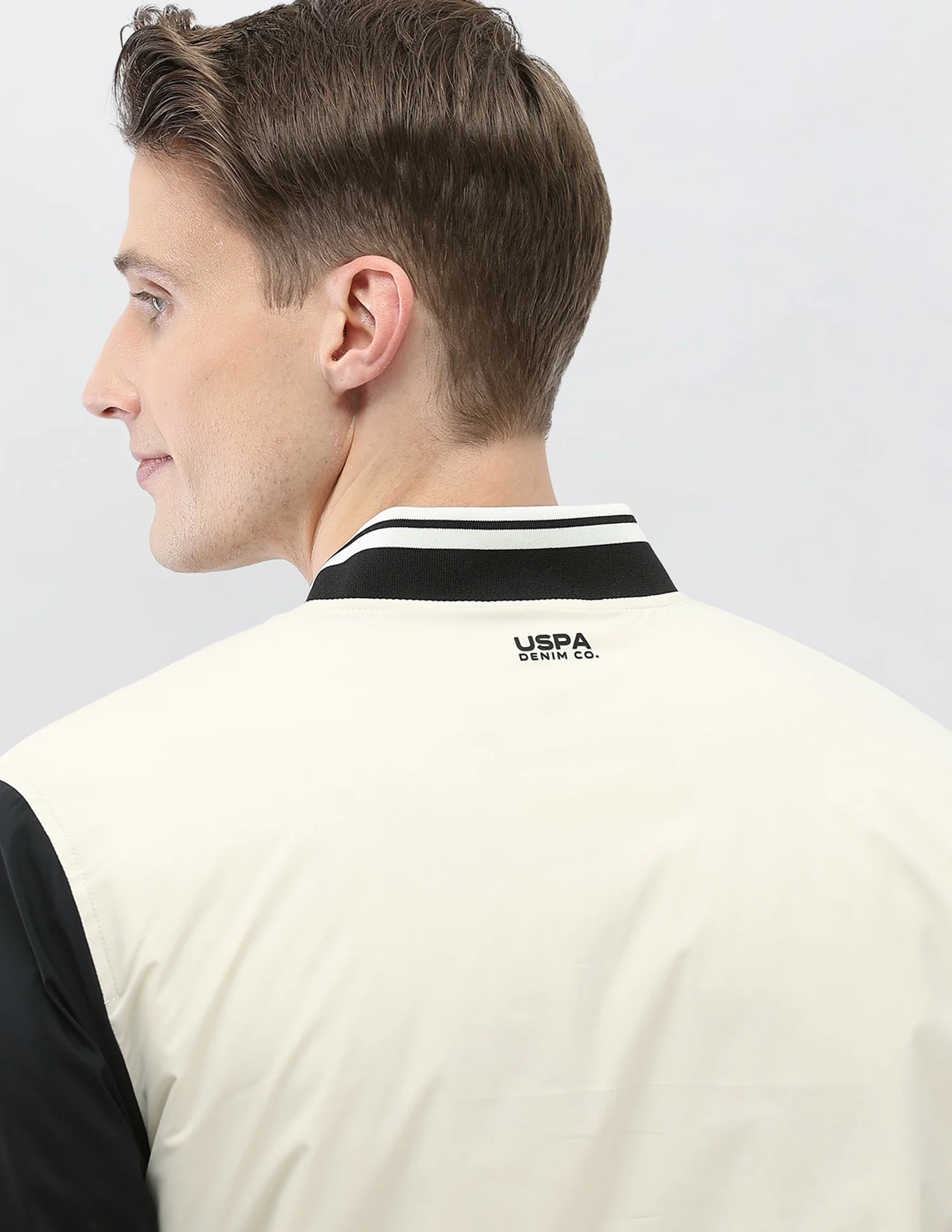 Colour Blocked Regular Fit Varsity Jacket - Image 8