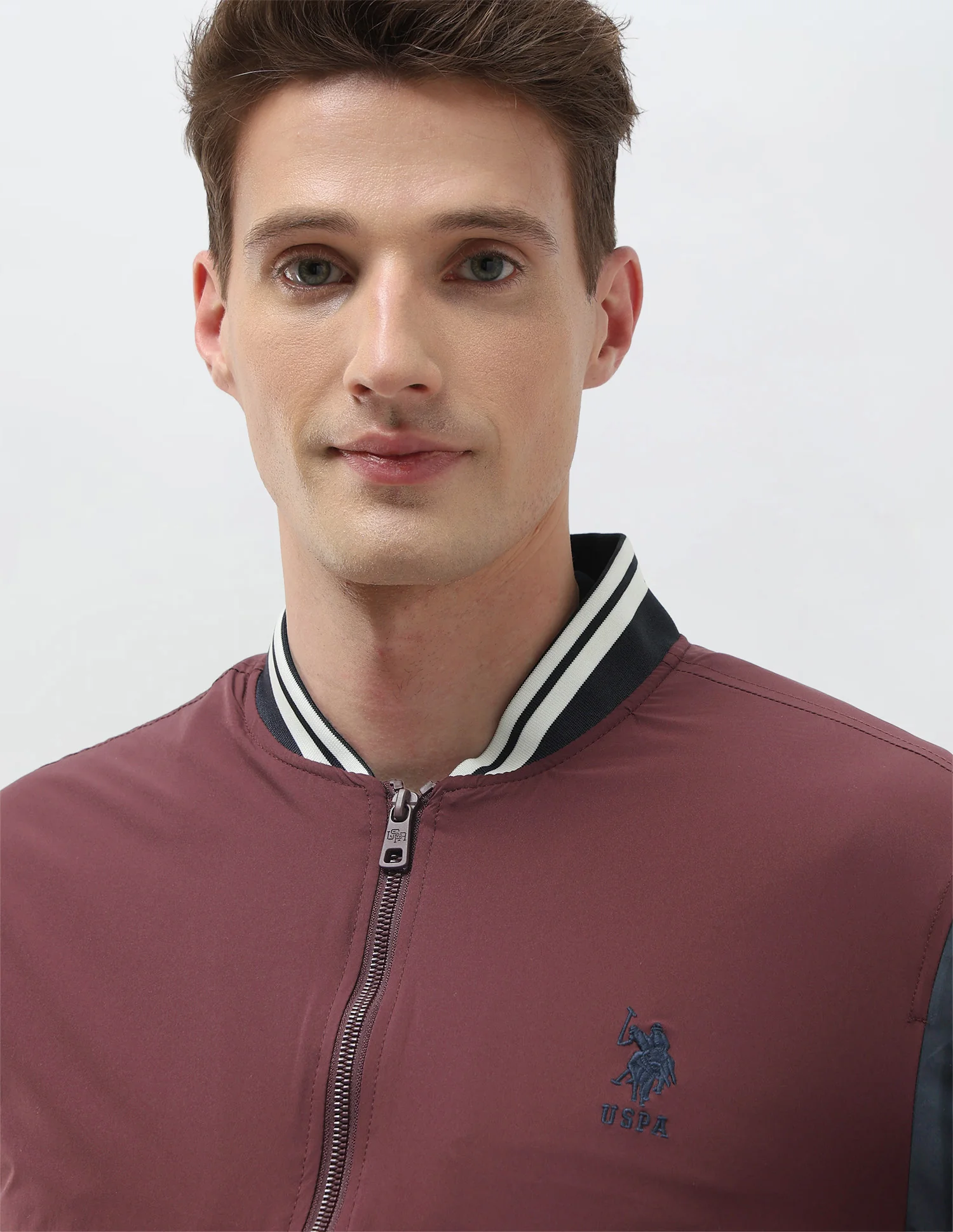 Colour Blocked Regular Fit Varsity Jacket - Image 7