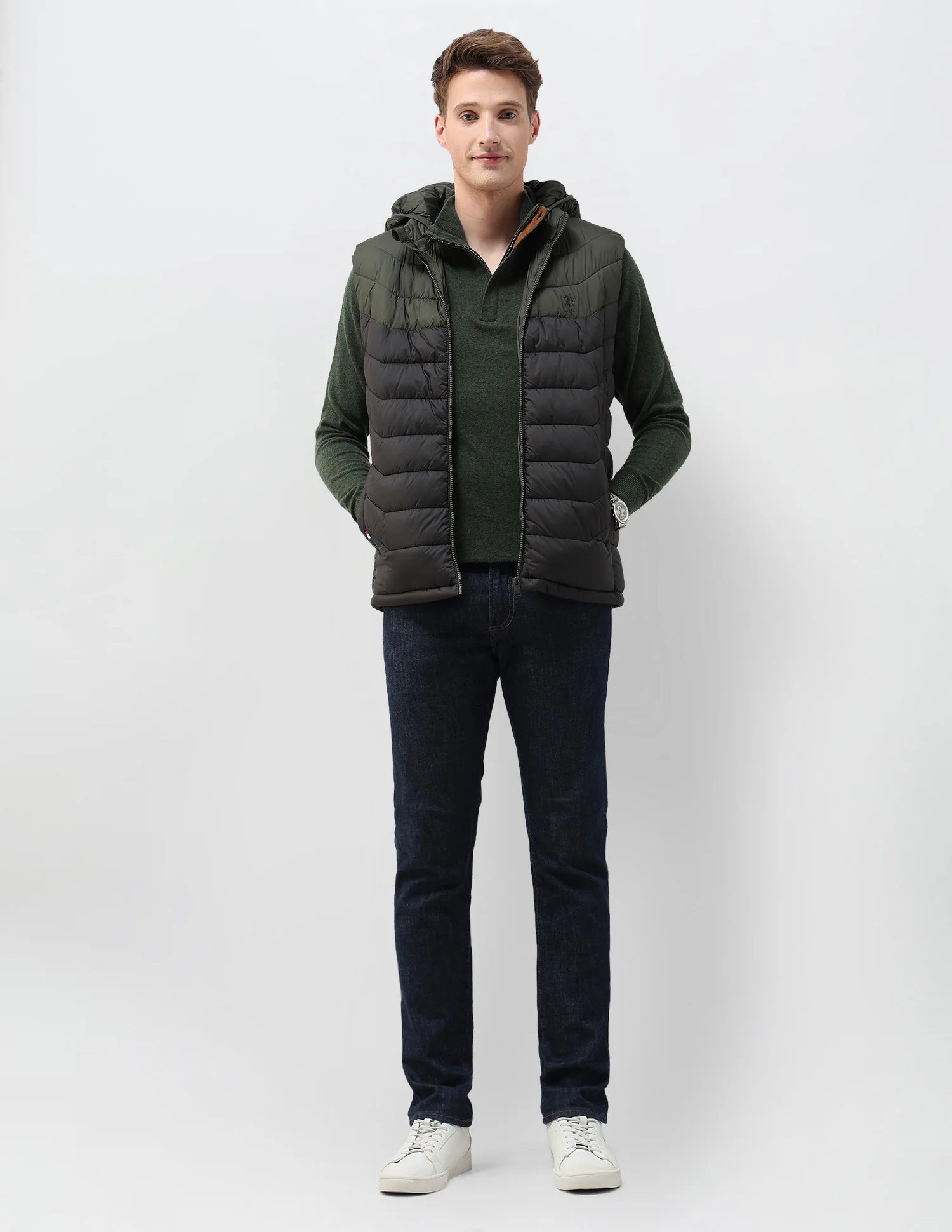 Colour Blocked Removable Hood Puffer Jacket - Image 3