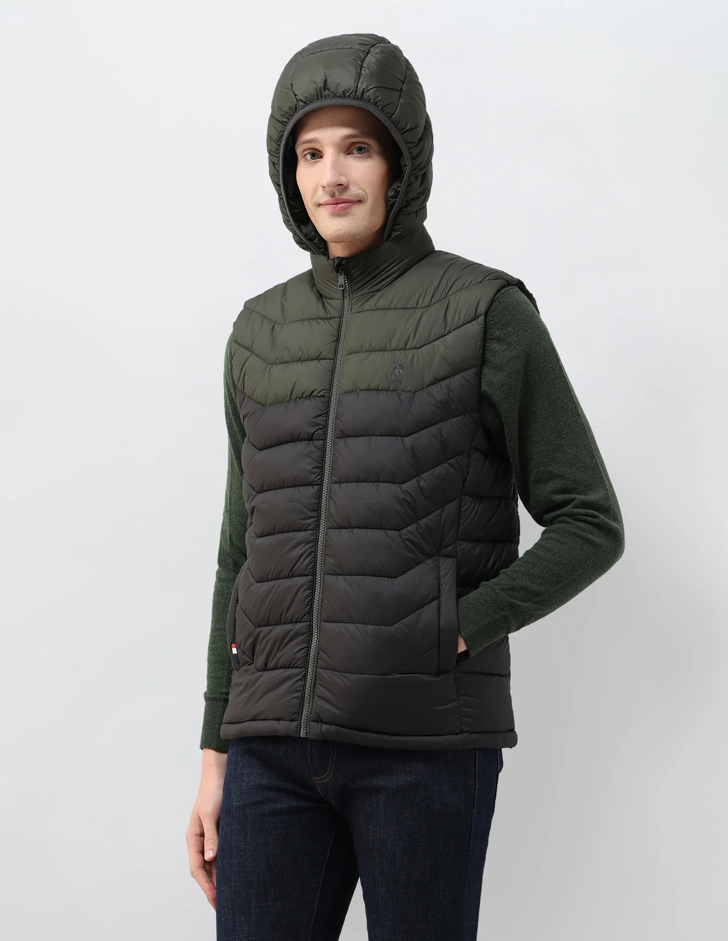 Colour Blocked Removable Hood Puffer Jacket - Image 4