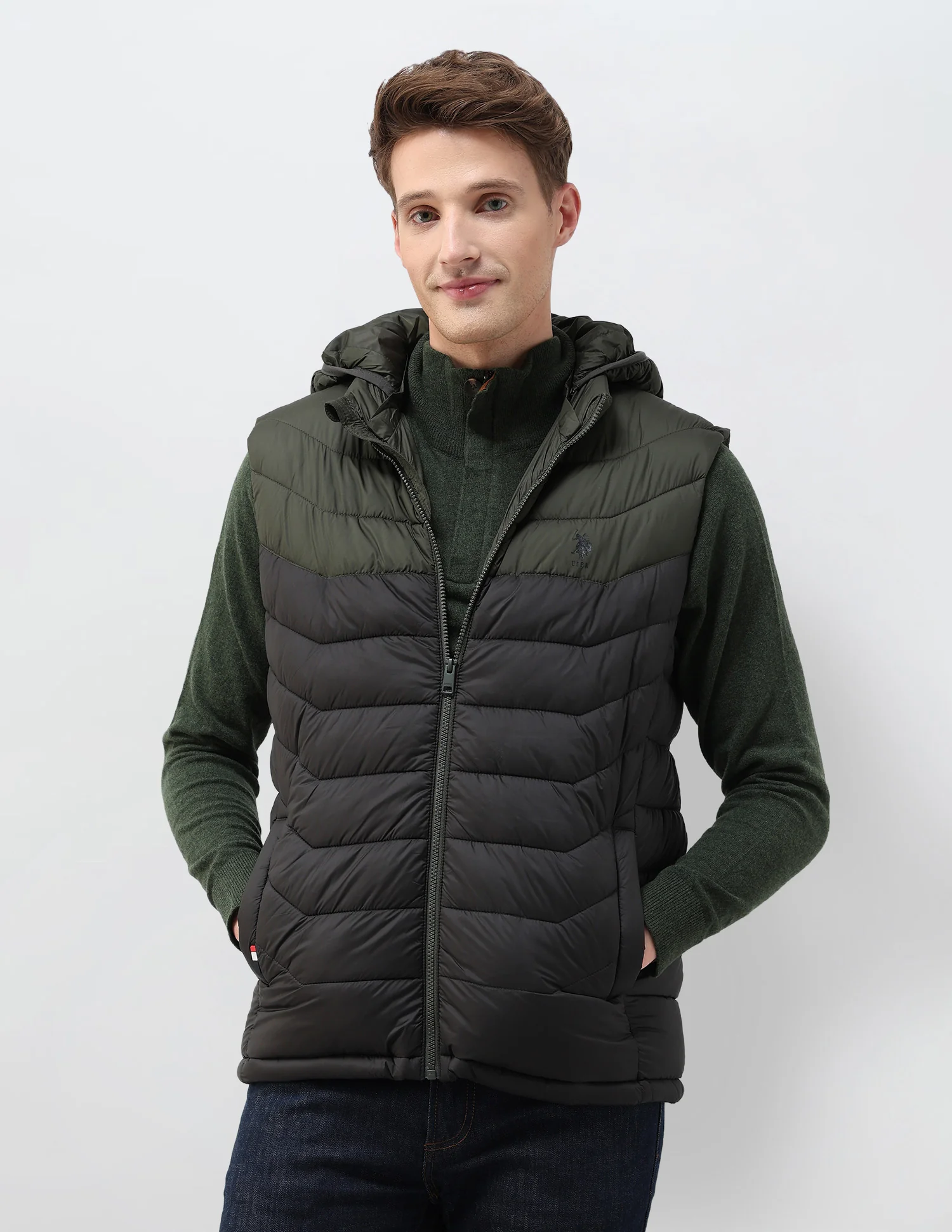 Colour Blocked Removable Hood Puffer Jacket - Image 6