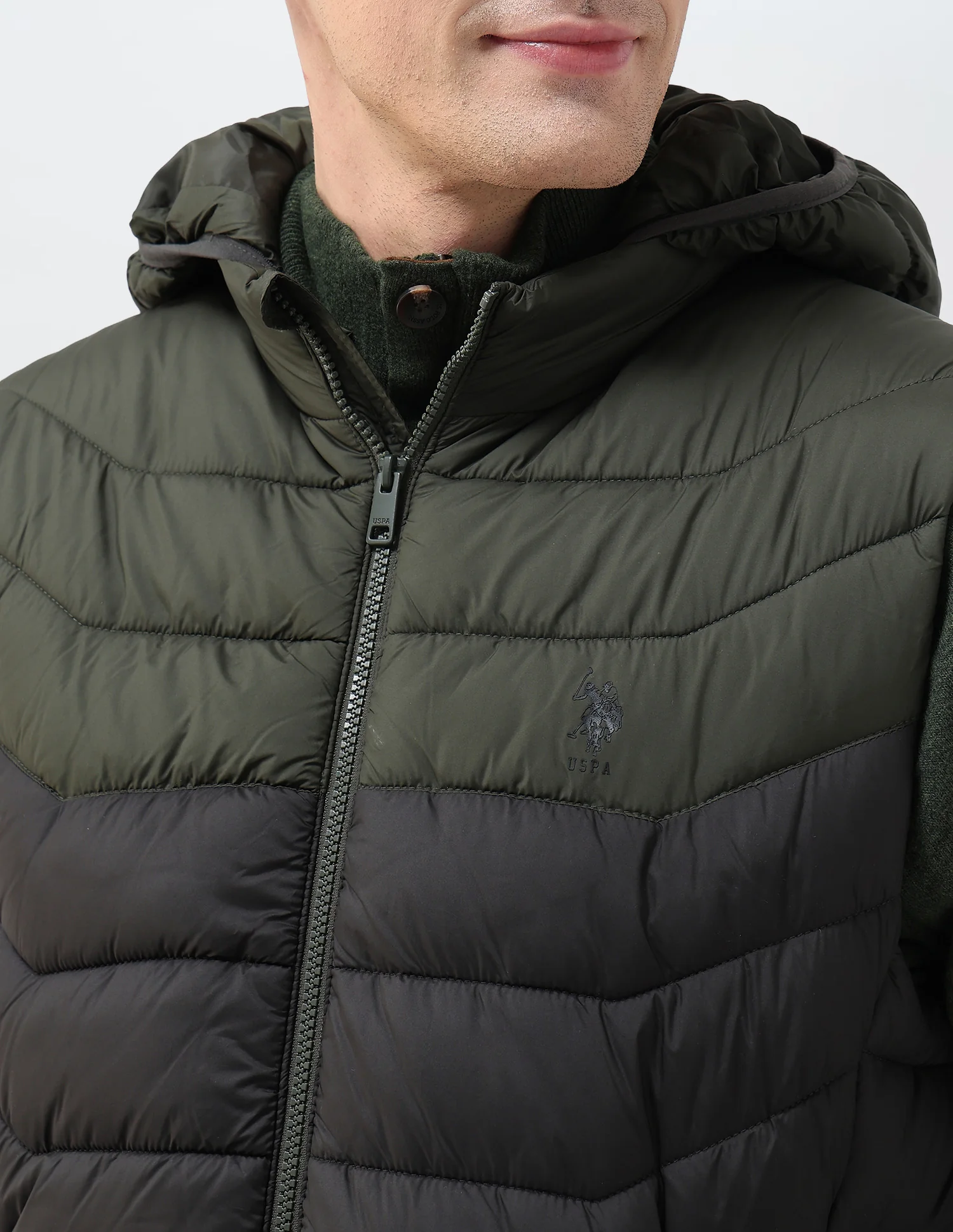 Colour Blocked Removable Hood Puffer Jacket - Image 7