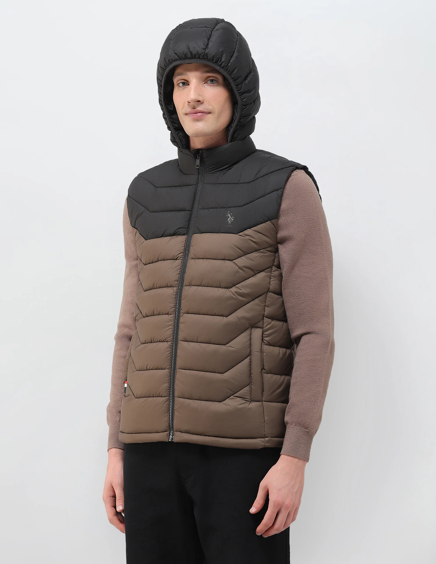 Colour Blocked Removable Hood Puffer Jacket - Image 4