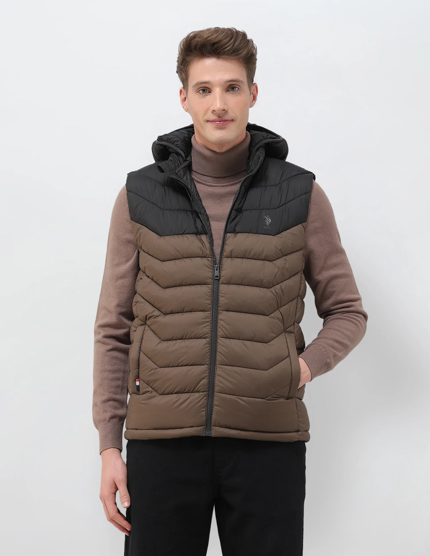 Colour Blocked Removable Hood Puffer Jacket - Image 6