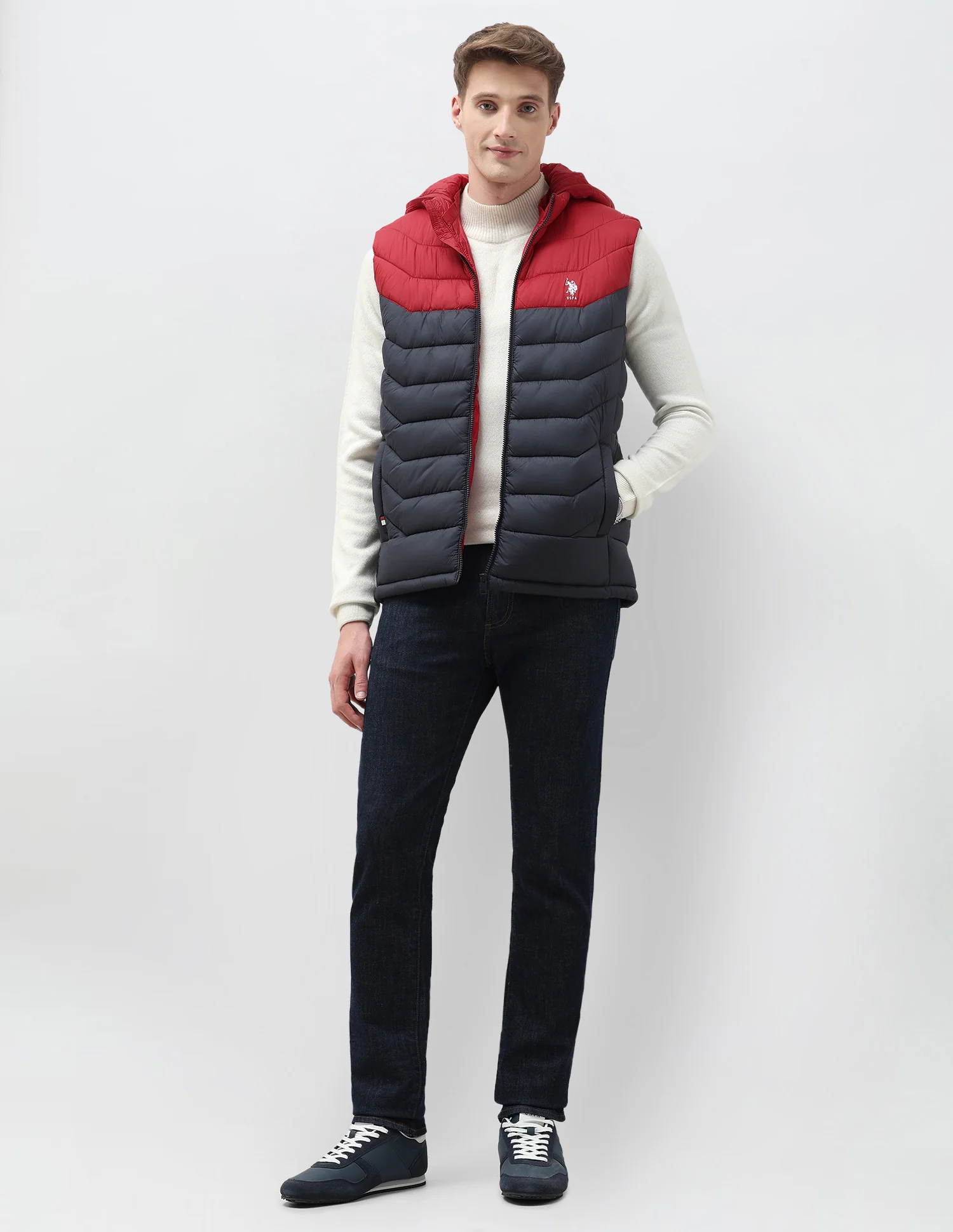 Colour Blocked Removable Hood Puffer Jacket - Image 3
