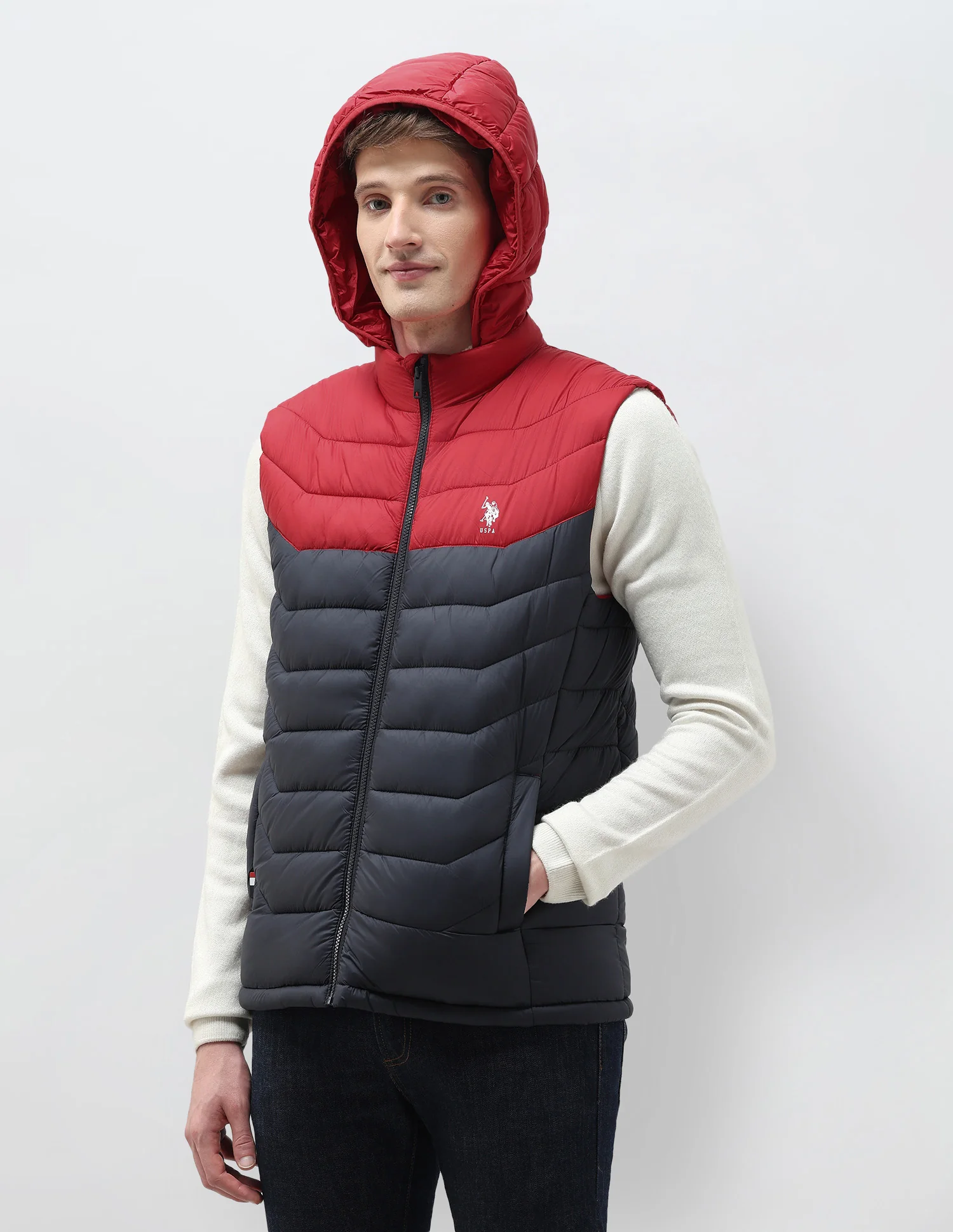 Colour Blocked Removable Hood Puffer Jacket - Image 4