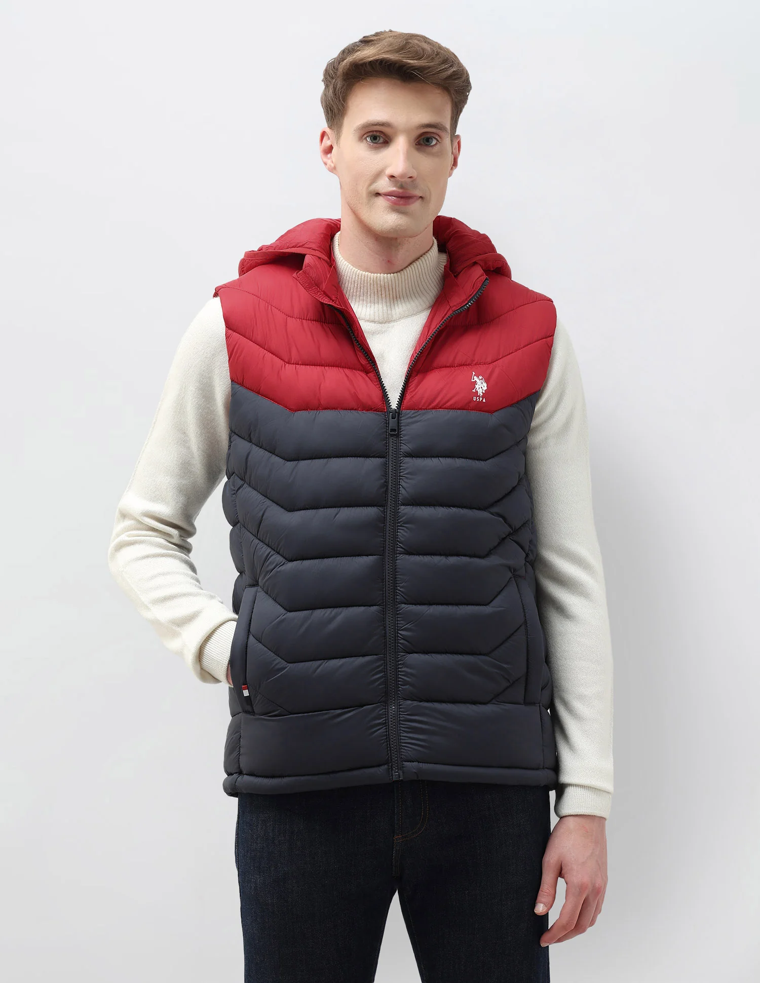 Colour Blocked Removable Hood Puffer Jacket - Image 6