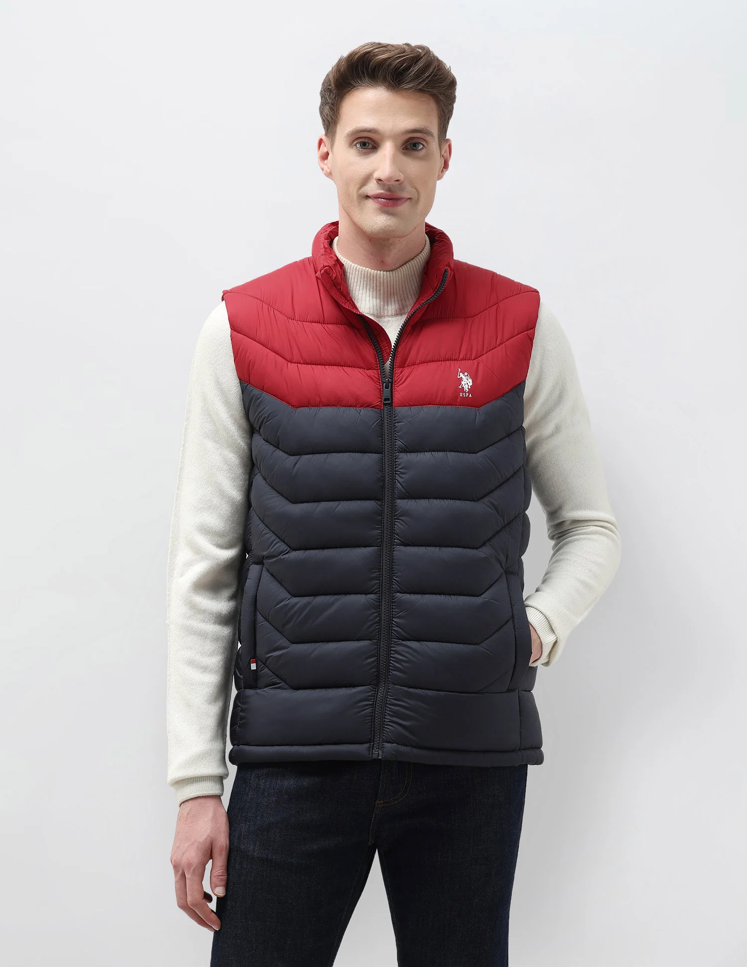 Colour Blocked Removable Hood Puffer Jacket - Image 9