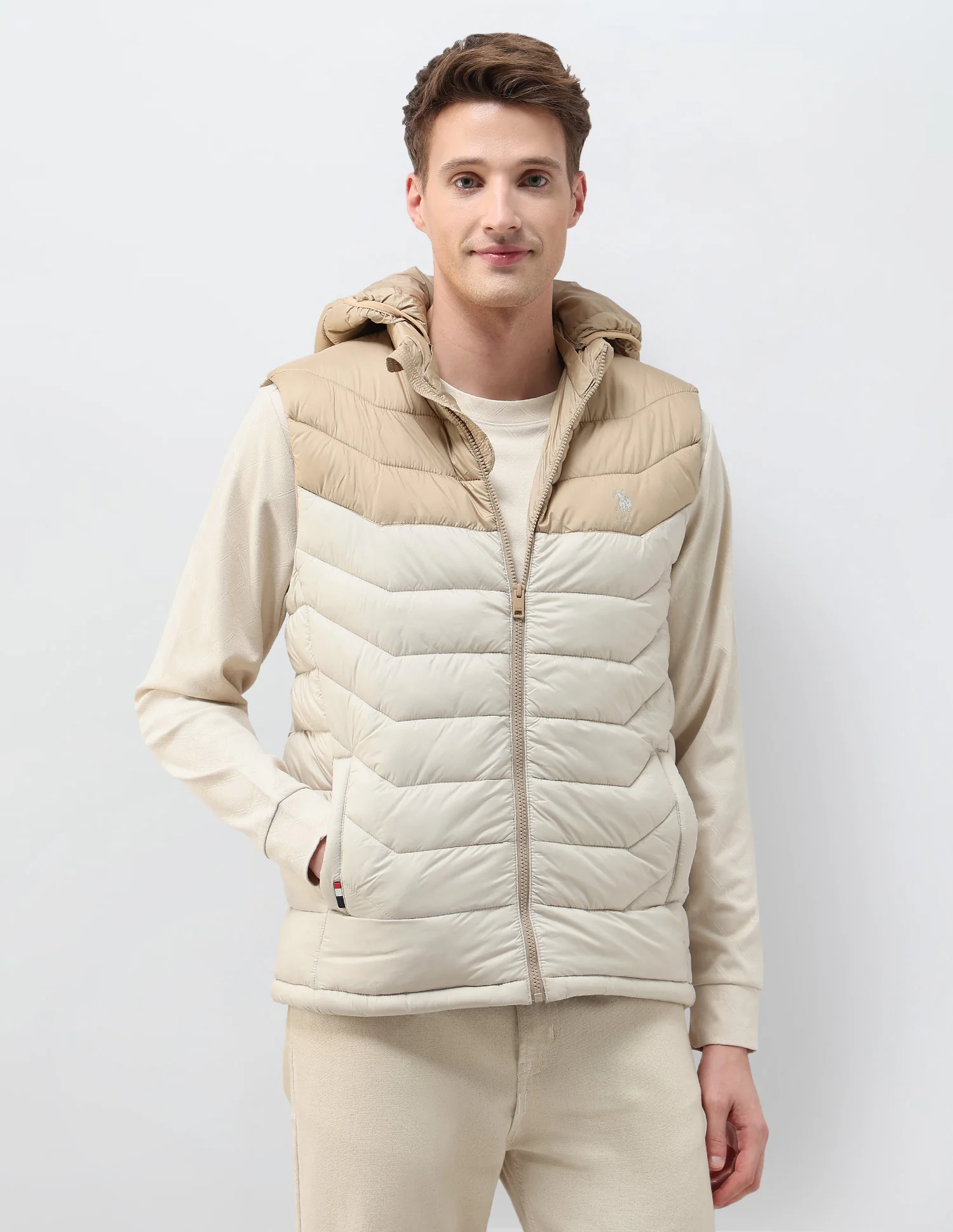 Colour Blocked Removable Hood Puffer Jacket - Image 6