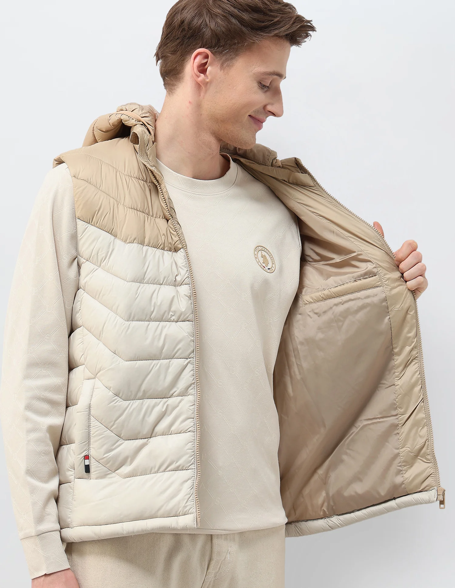 Colour Blocked Removable Hood Puffer Jacket - Image 9