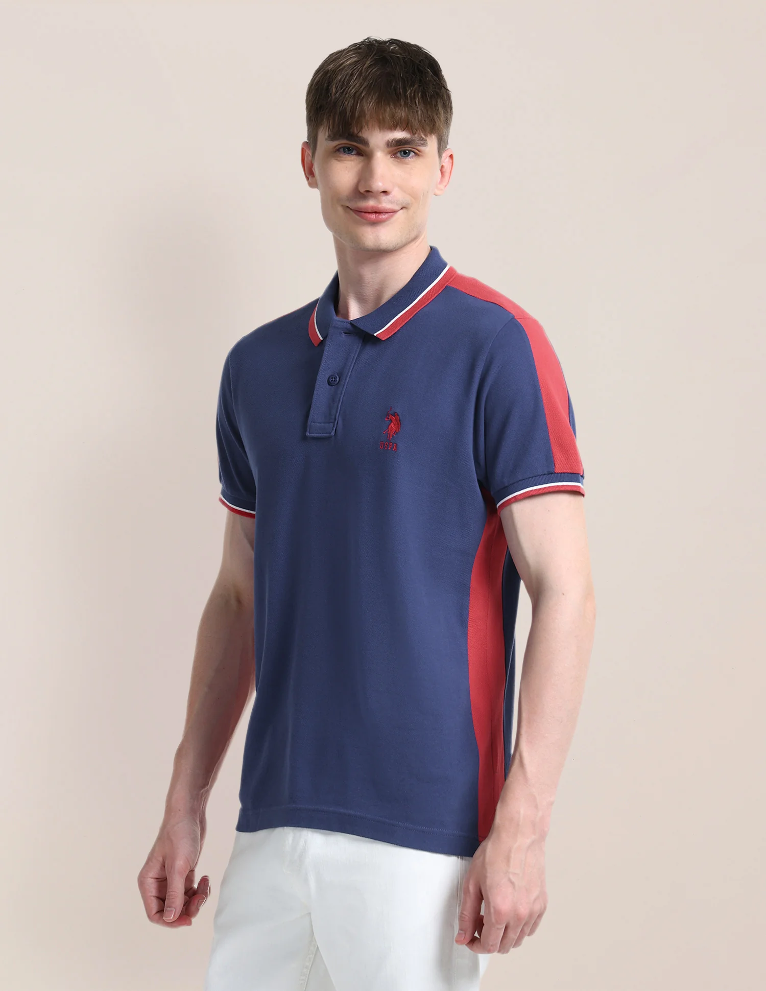 Colour Blocked Slim Fit Polo Shirt - Image 4