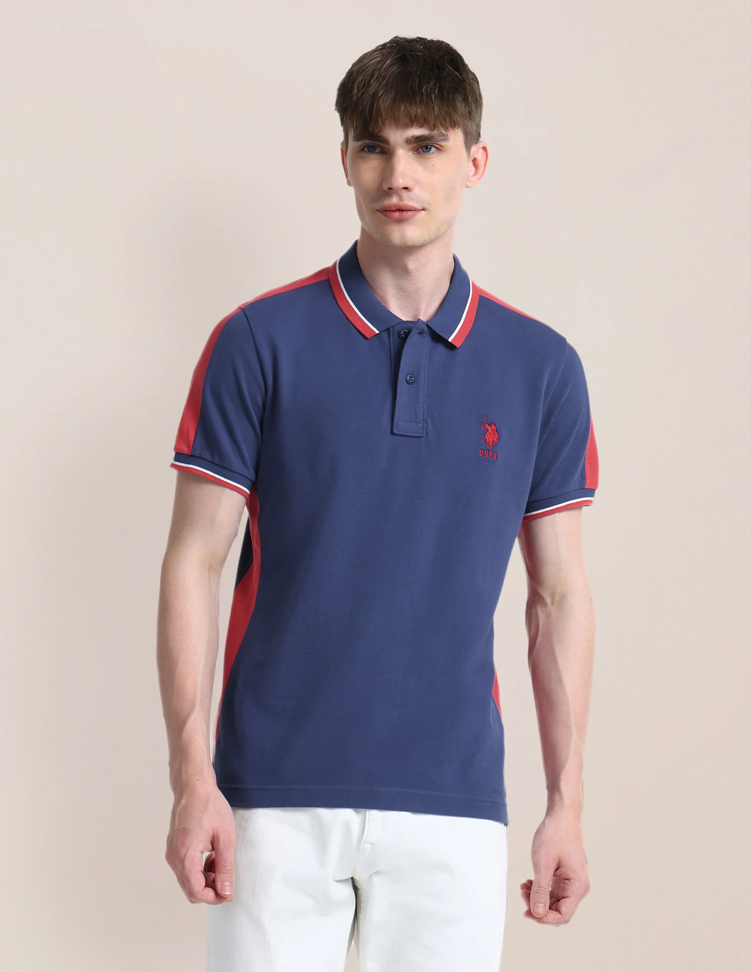 Colour Blocked Slim Fit Polo Shirt - Image 6