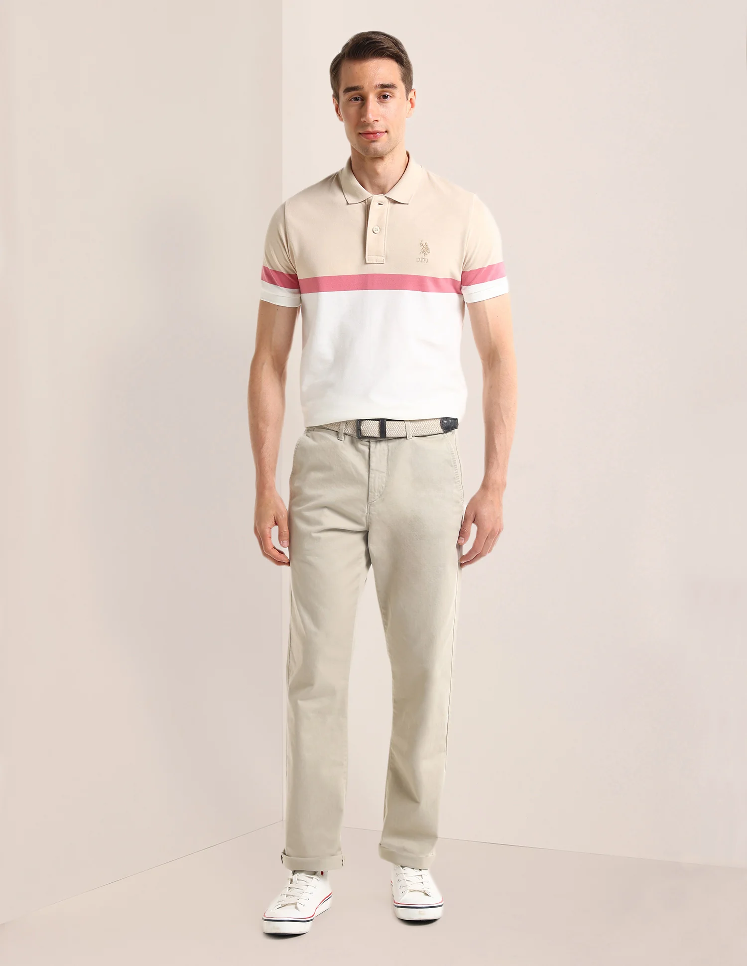 Colour Blocked Slim Fit Polo Shirt - Image 3