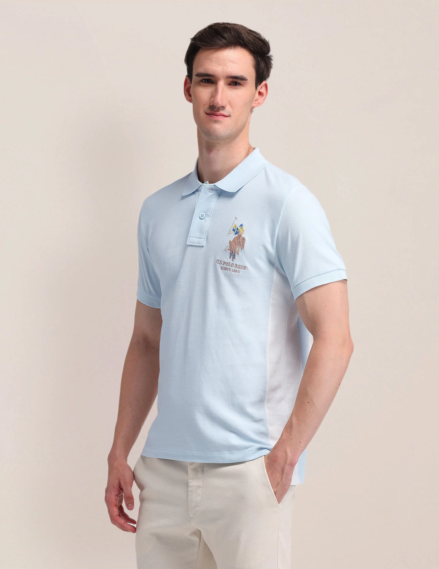 Colour Blocked Slim Fit Polo Shirt - Image 4