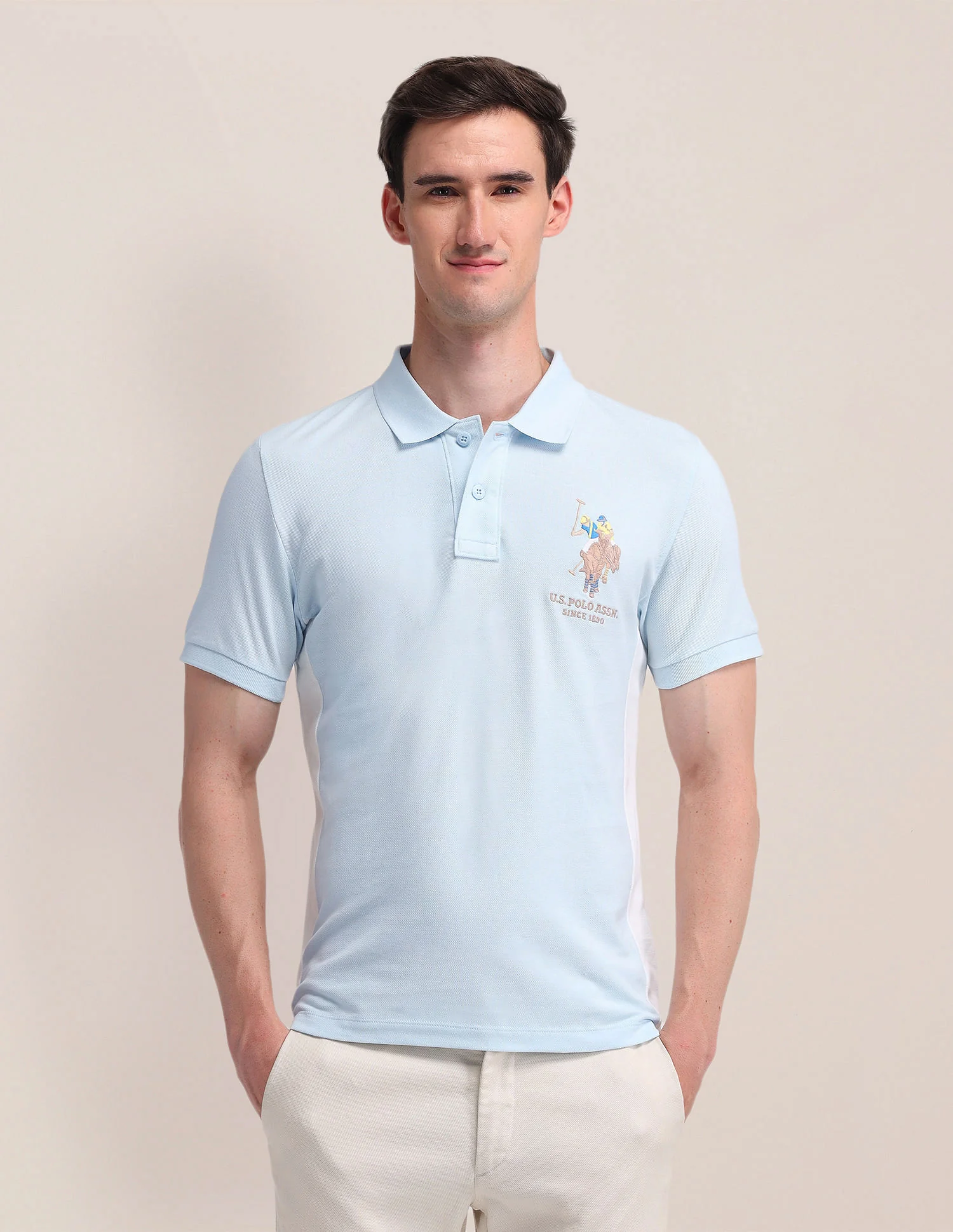 Colour Blocked Slim Fit Polo Shirt - Image 6