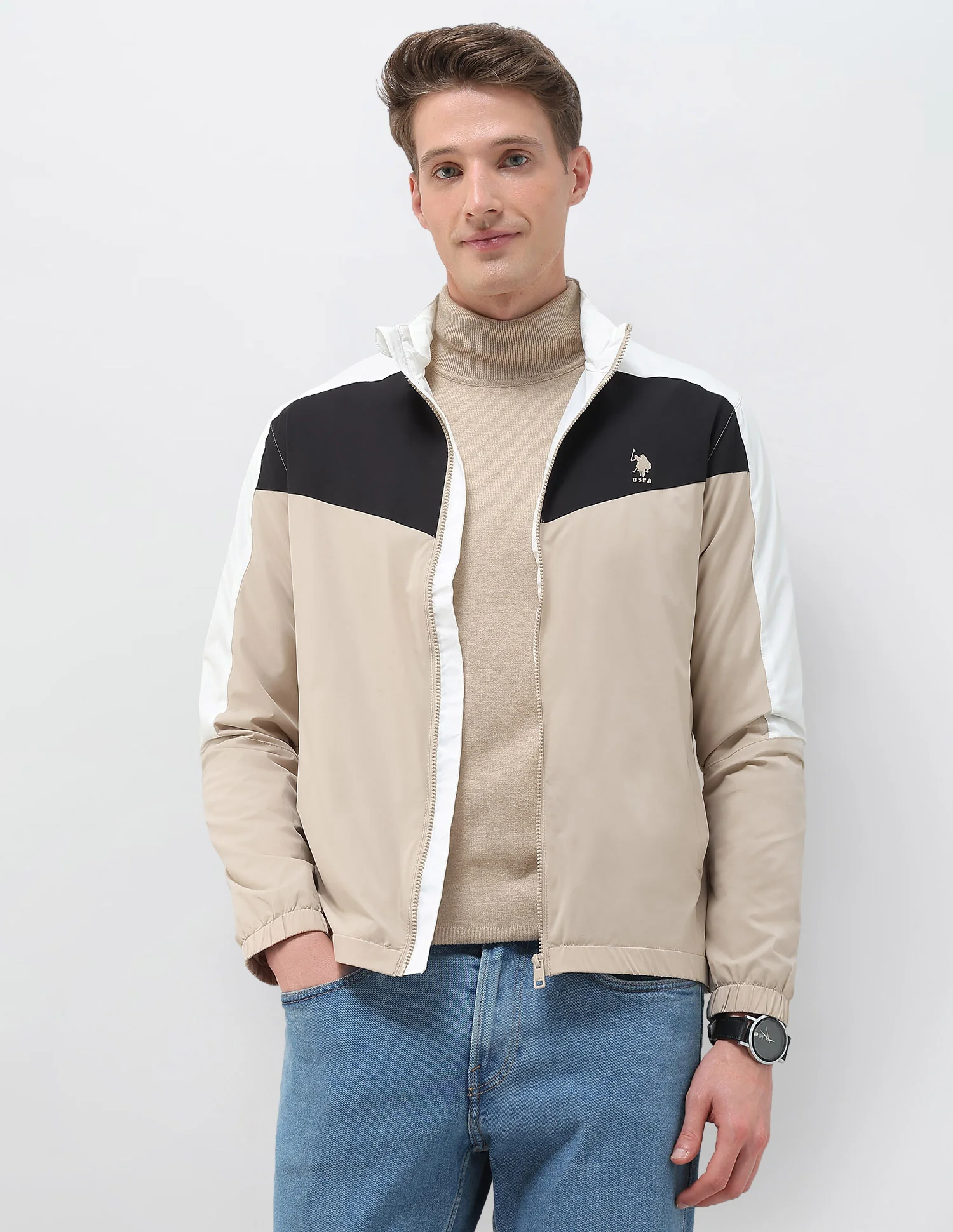 Colour Blocked Windcheater Jacket