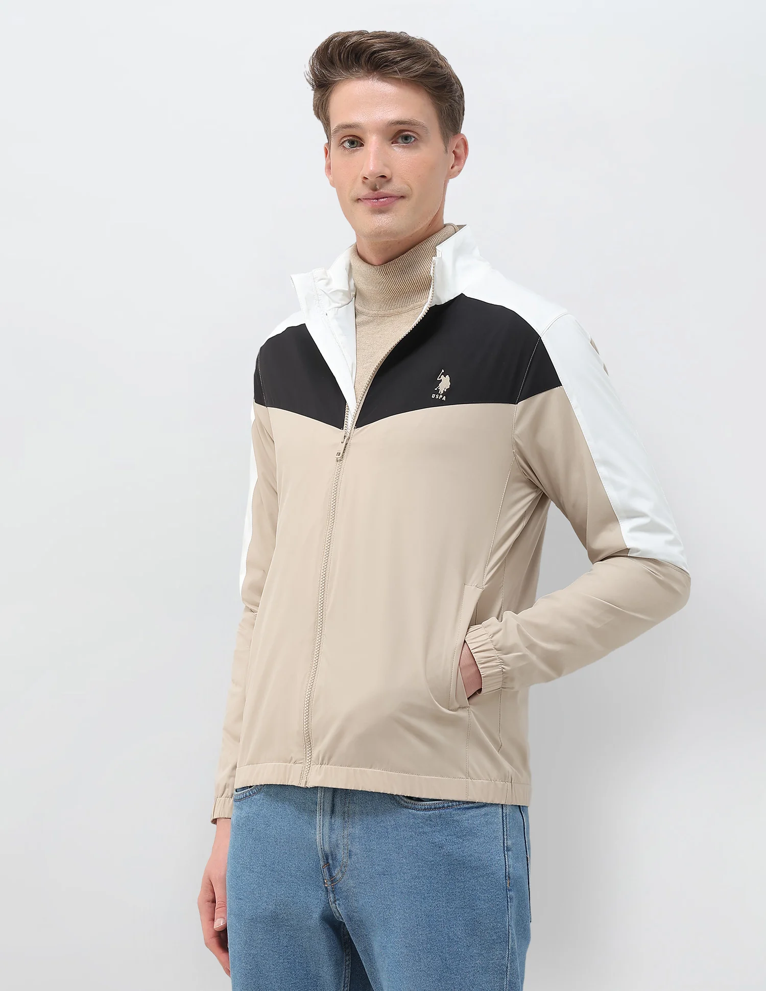 Colour Blocked Windcheater Jacket - Image 4