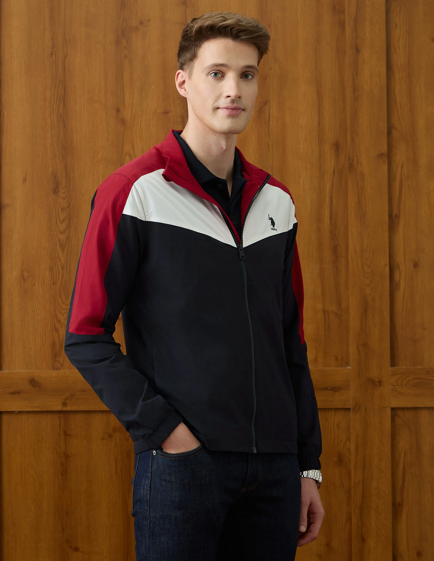 Colour Blocked Windcheater Jacket - Image 4