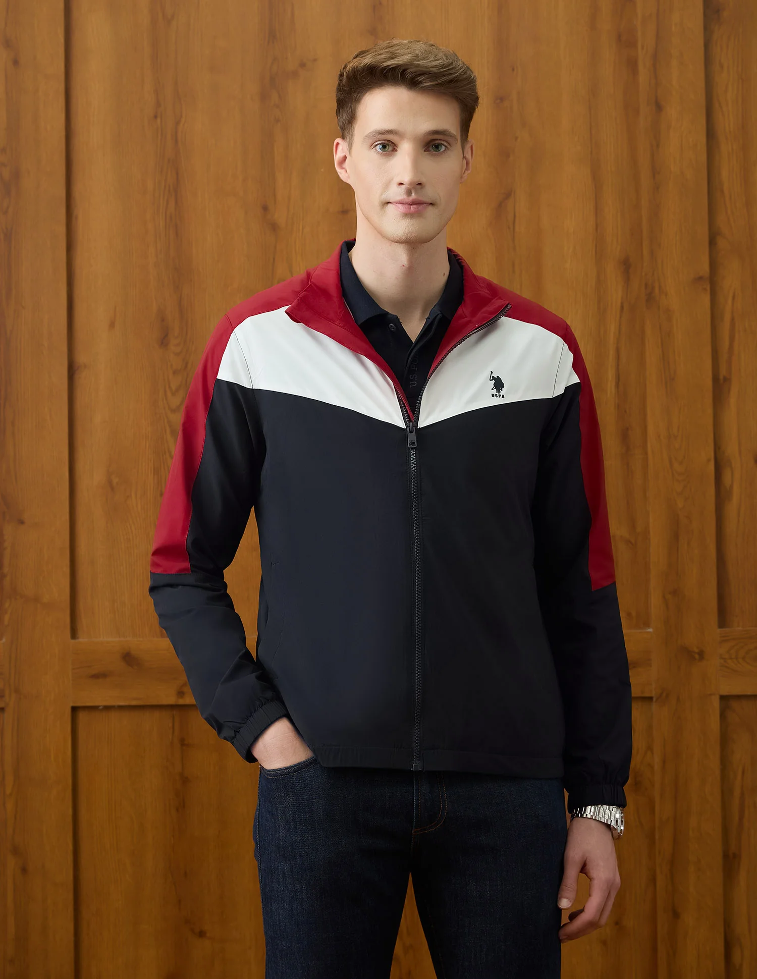 Colour Blocked Windcheater Jacket - Image 6