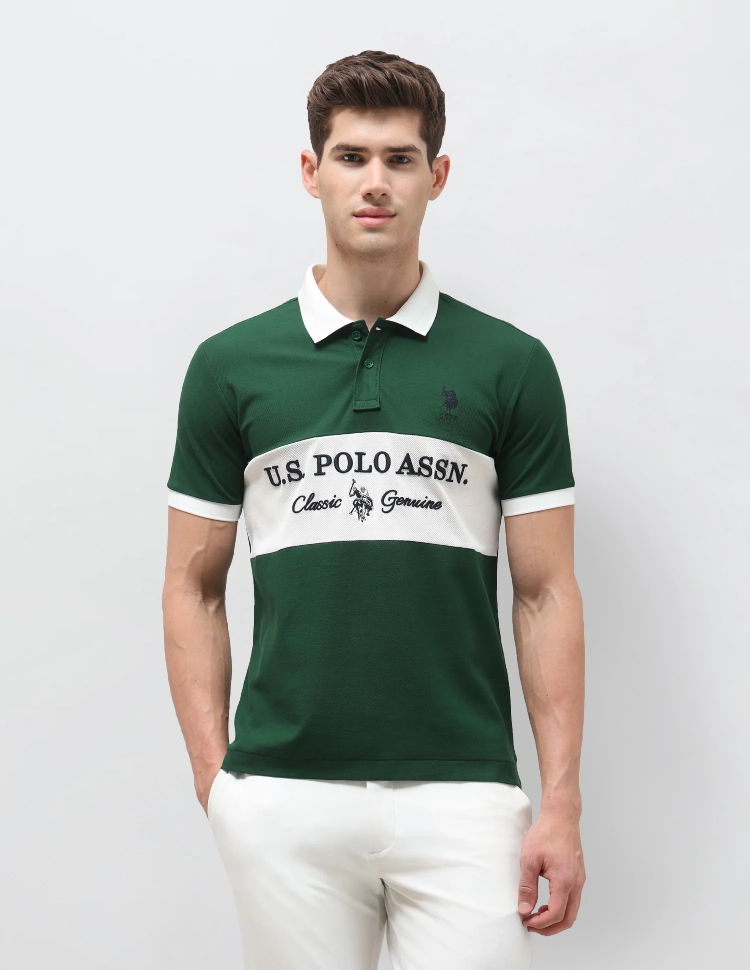 Colourblocked Brand Embroidered Slim Fit Polo Shirt - Image 6