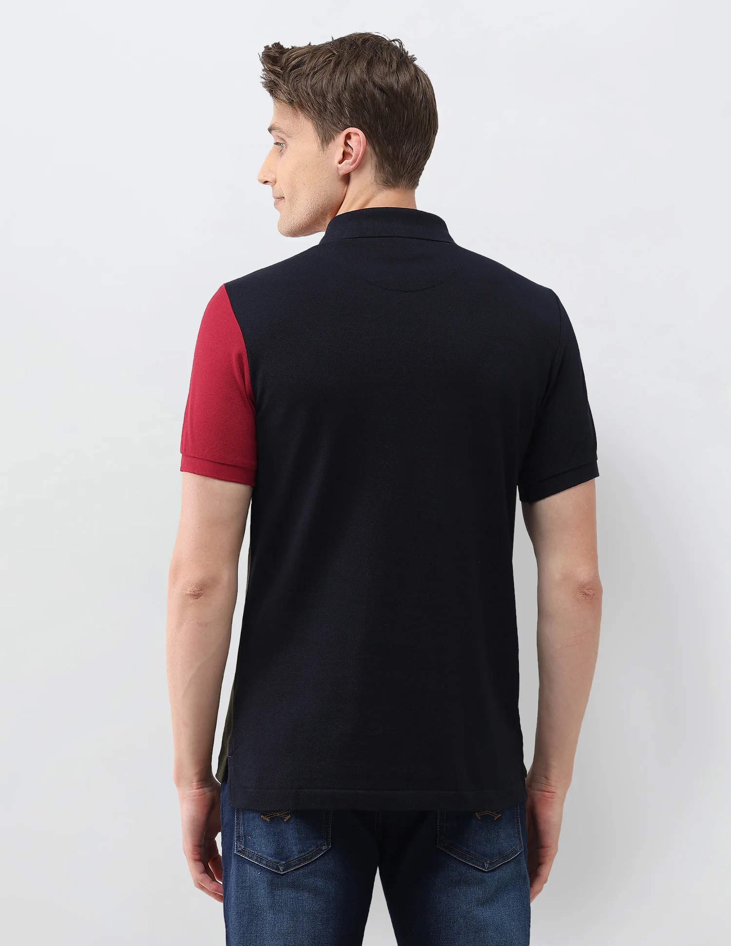 Colourblocked Brand Embroidered Slim Fit Polo Shirt - Image 5