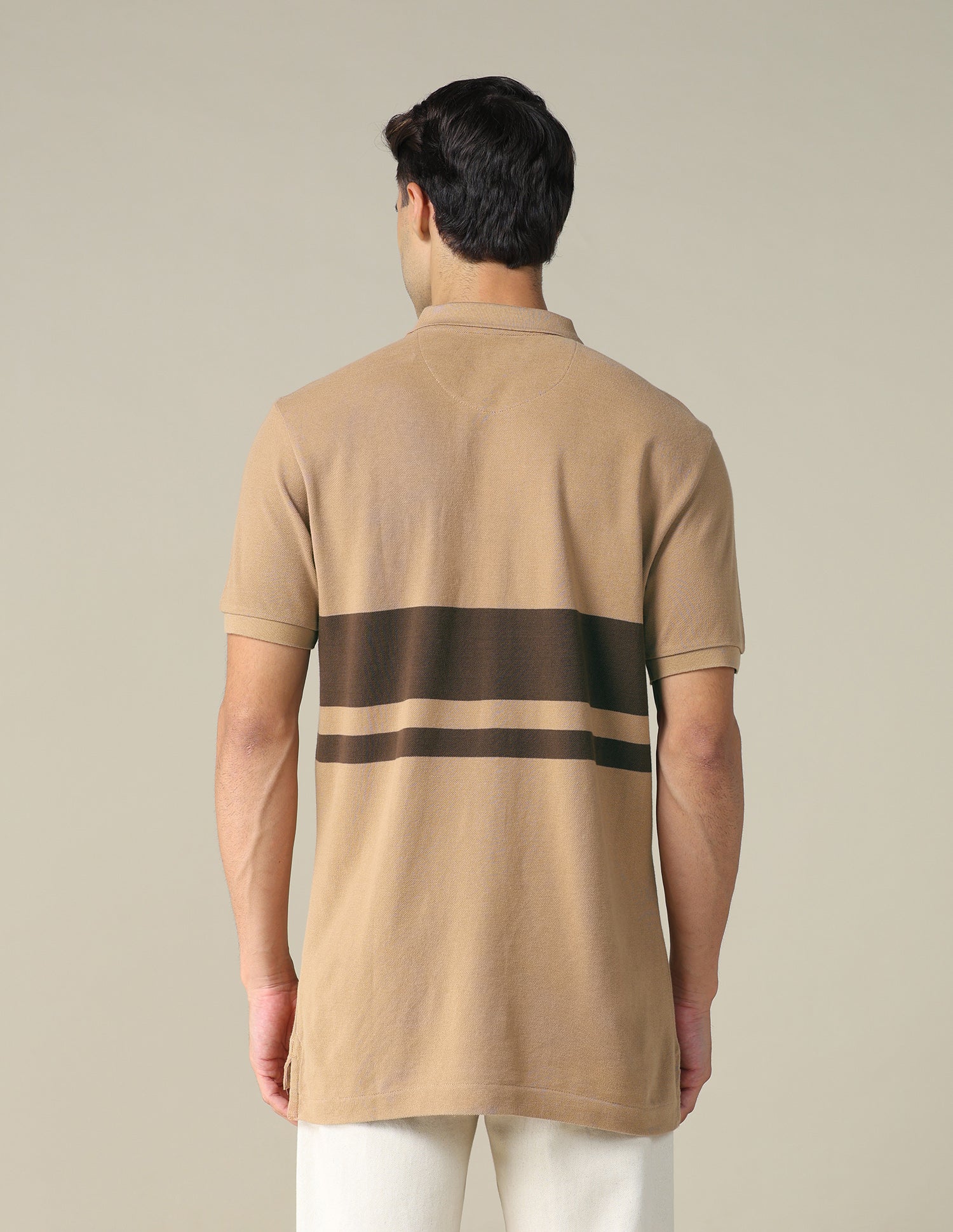 Colourblocked Brand Printed Regular Fit Polo Shirt - Image 5