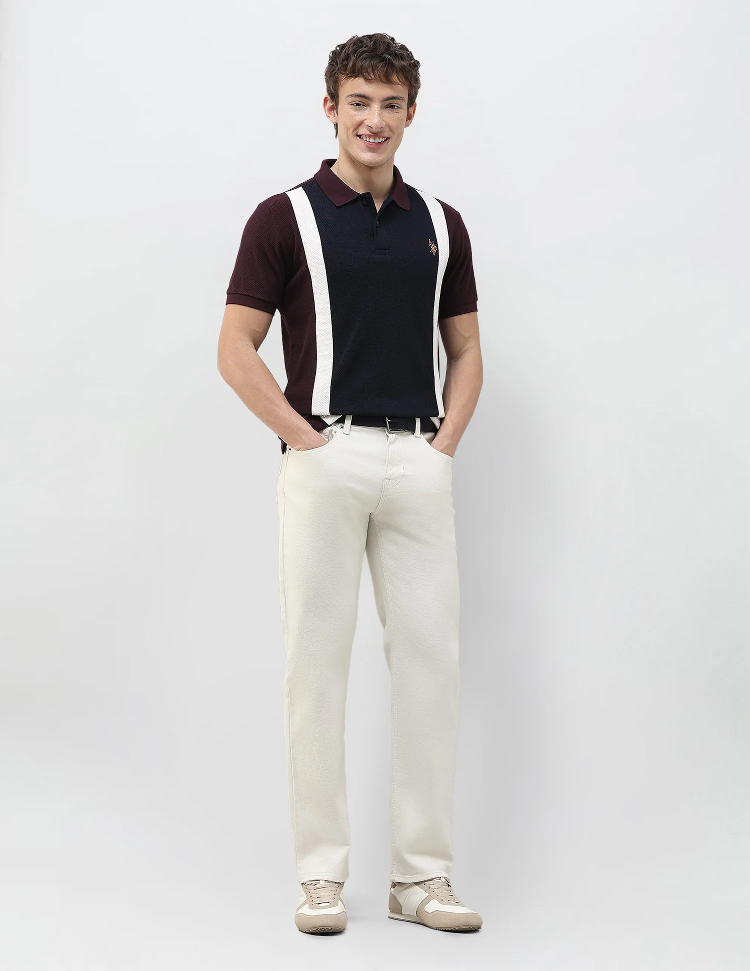 Colourblocked Muscle Fit Polo Shirt - Image 3