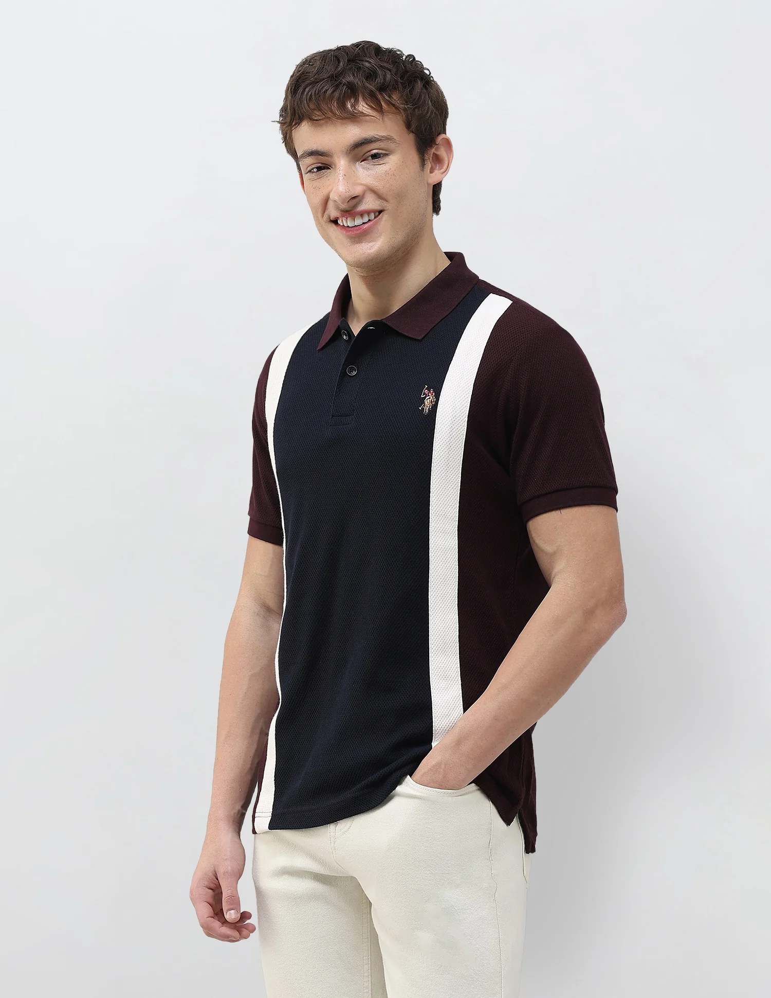 Colourblocked Muscle Fit Polo Shirt - Image 4