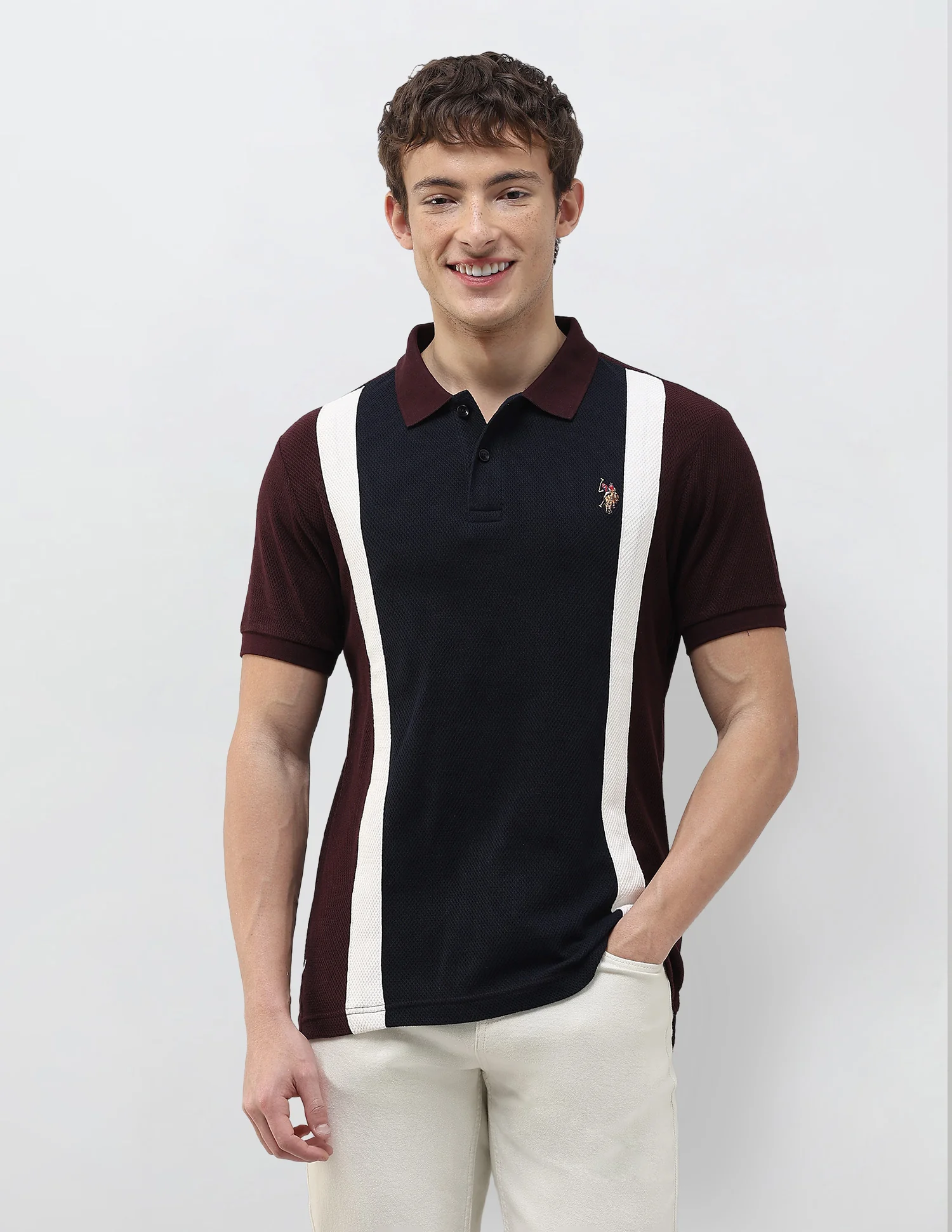 Colourblocked Muscle Fit Polo Shirt - Image 6
