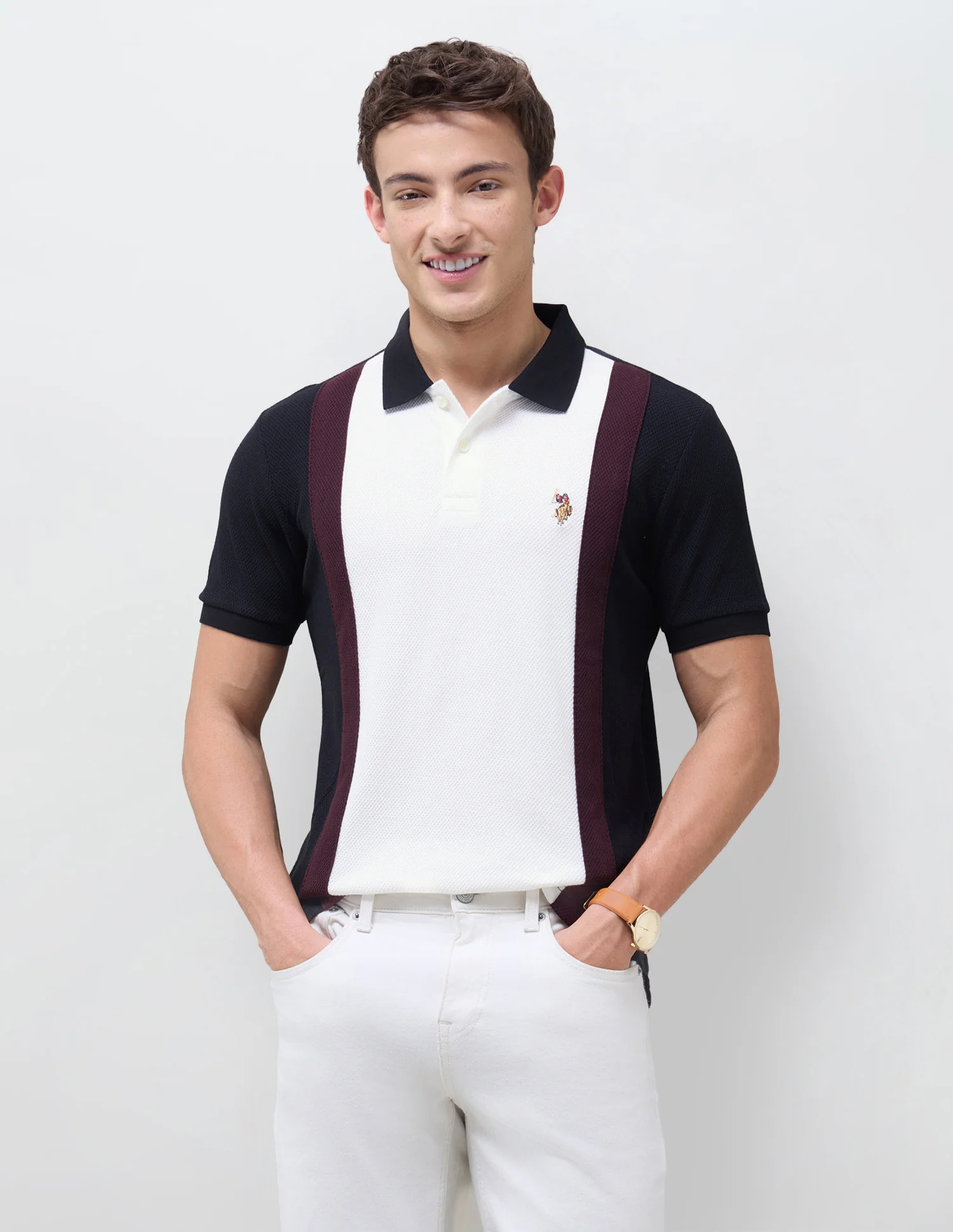 Colourblocked Muscle Fit Polo Shirt