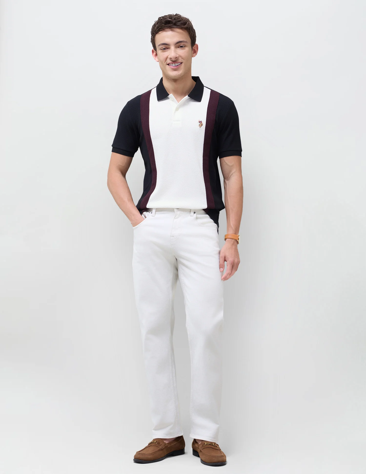 Colourblocked Muscle Fit Polo Shirt - Image 3
