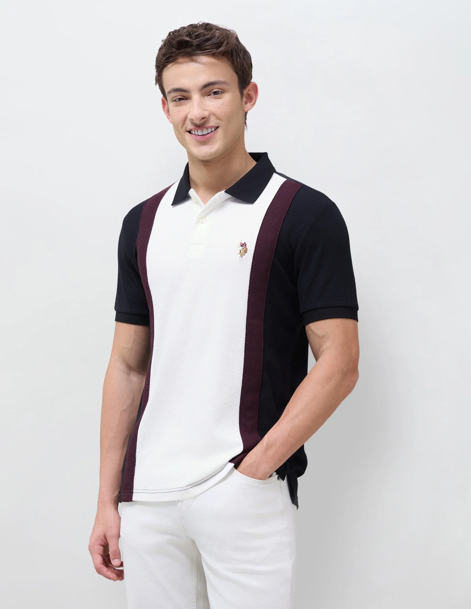 Colourblocked Muscle Fit Polo Shirt - Image 4