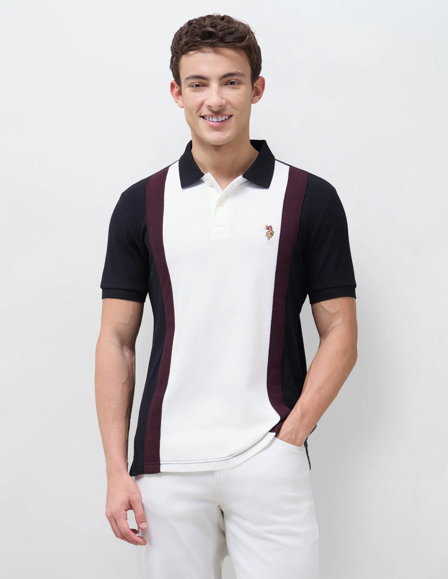 Colourblocked Muscle Fit Polo Shirt - Image 6