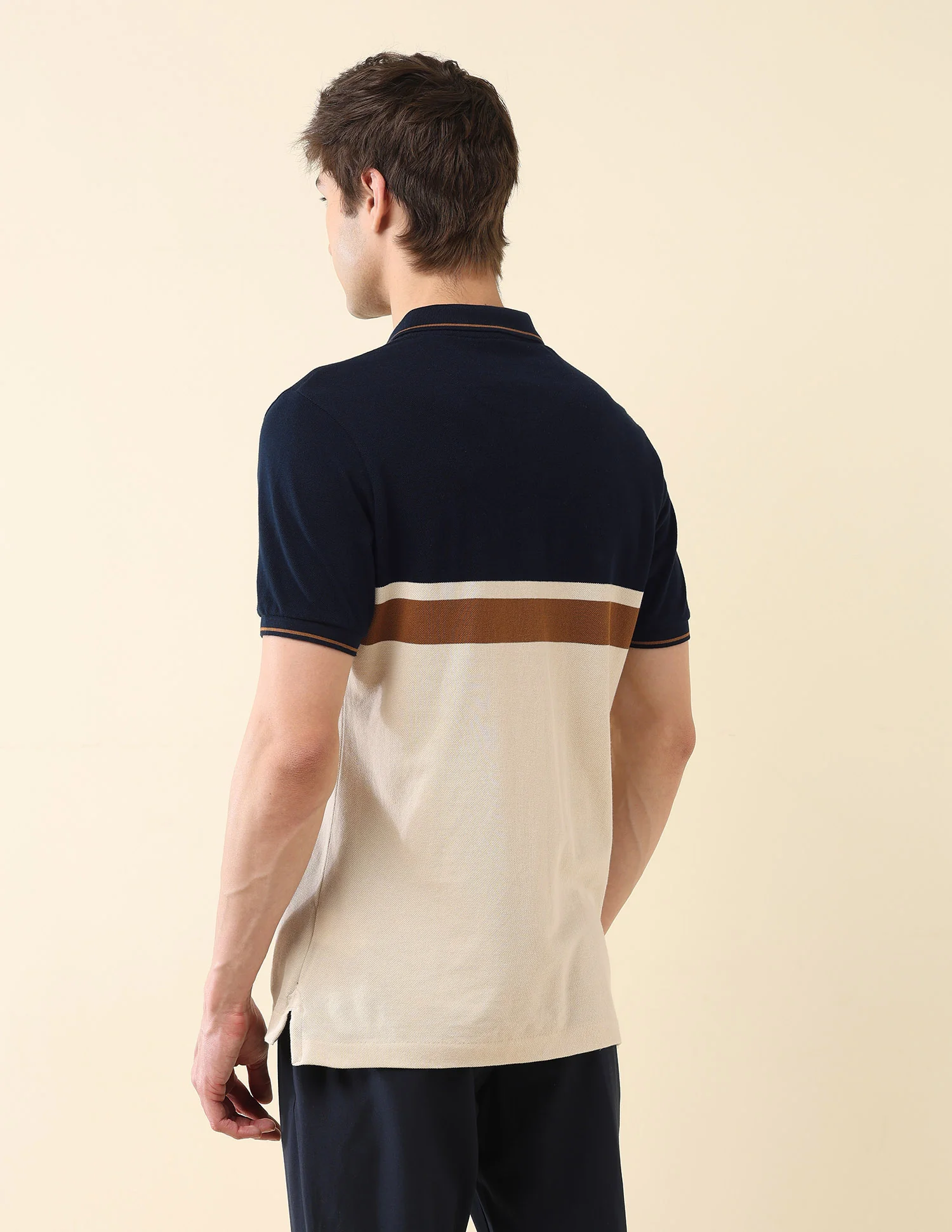 Colourblocked Pure Cotton Gold Cup Polo Shirt - Image 5