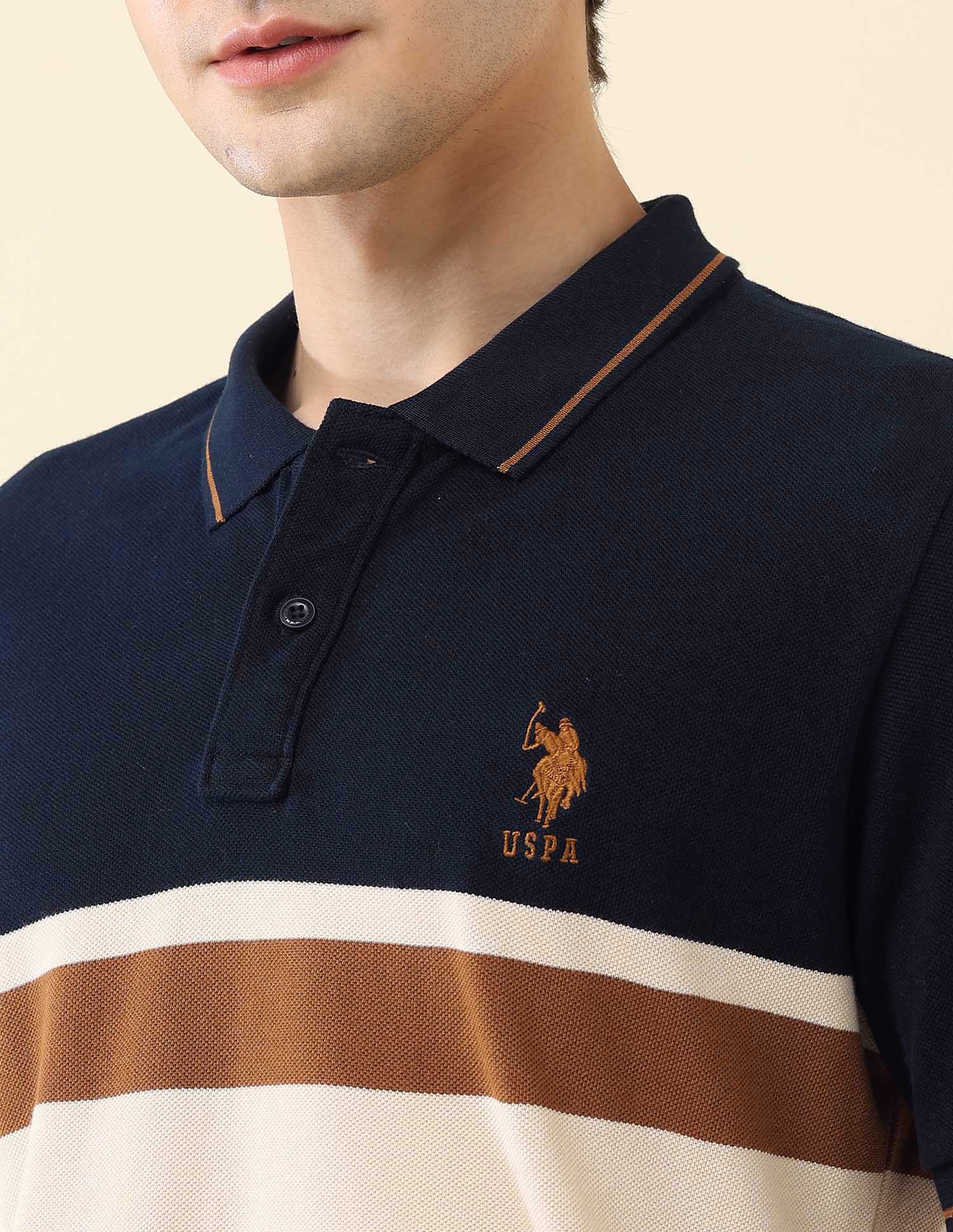 Colourblocked Pure Cotton Gold Cup Polo Shirt - Image 7