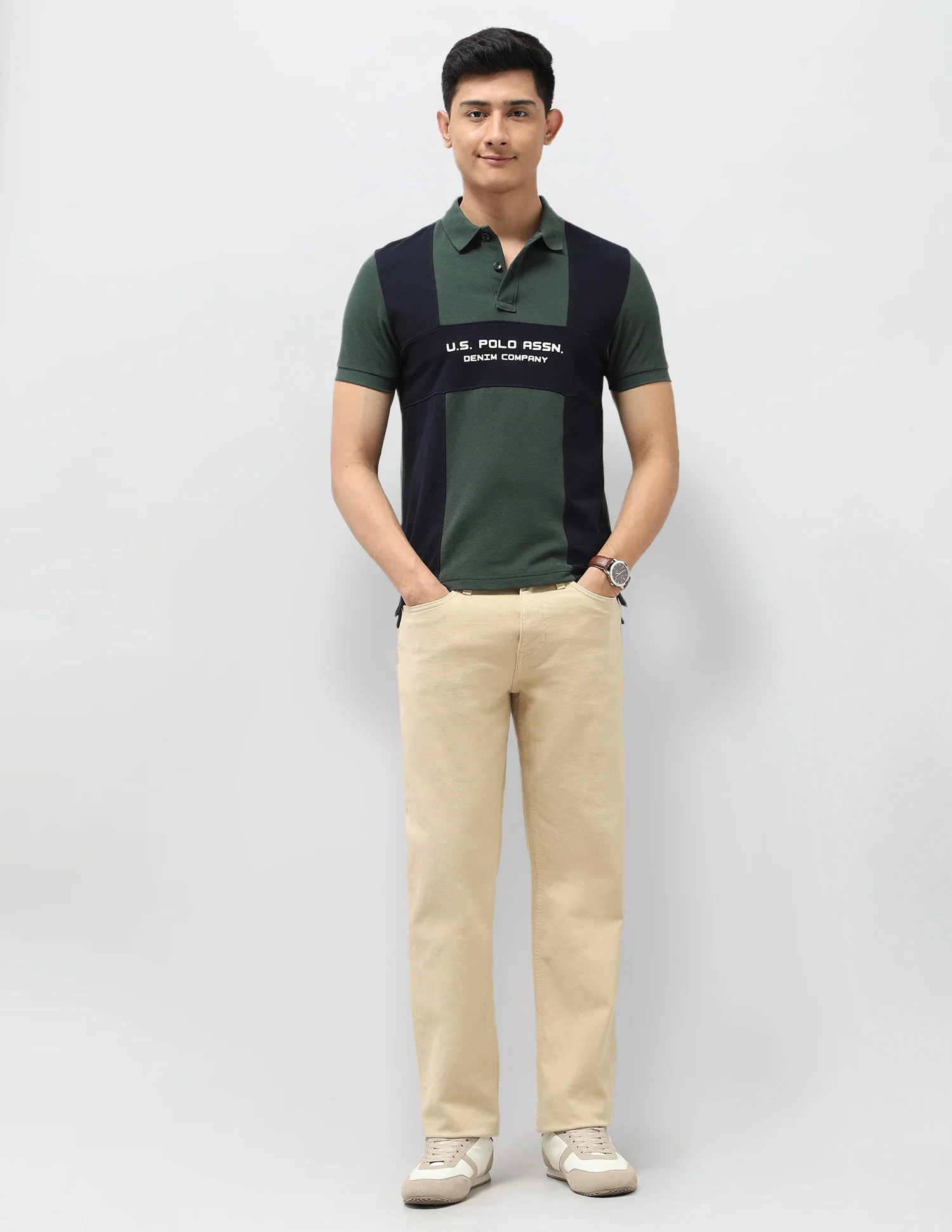 Colourblocked Pure Cotton Polo Shirt - Image 3