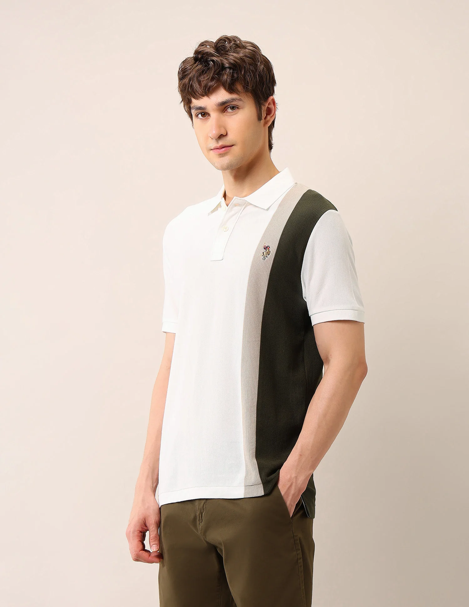 Colourblocked Pure Cotton Polo Shirt - Image 4