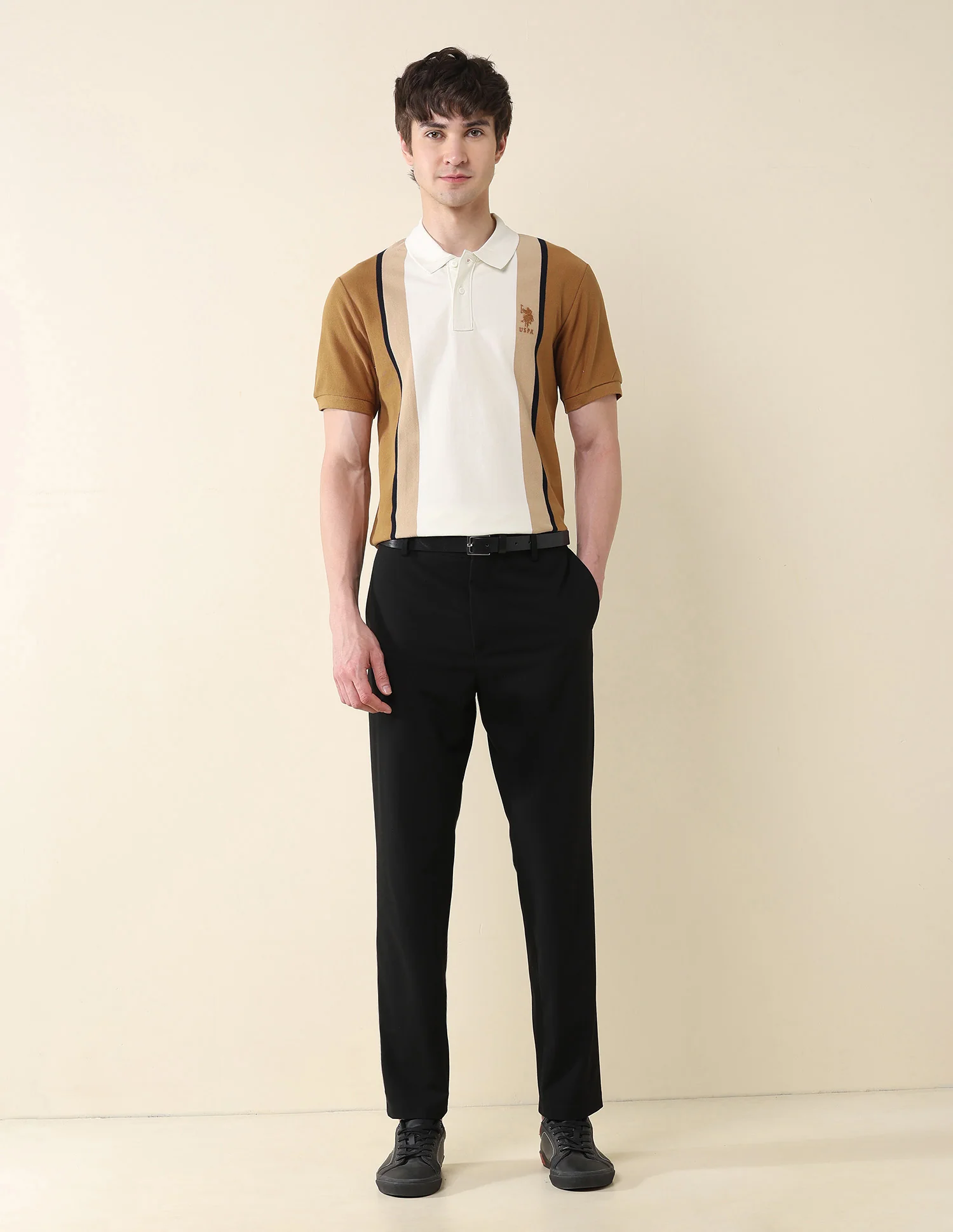 Colourblocked Pure Cotton Polo Shirt - Image 3