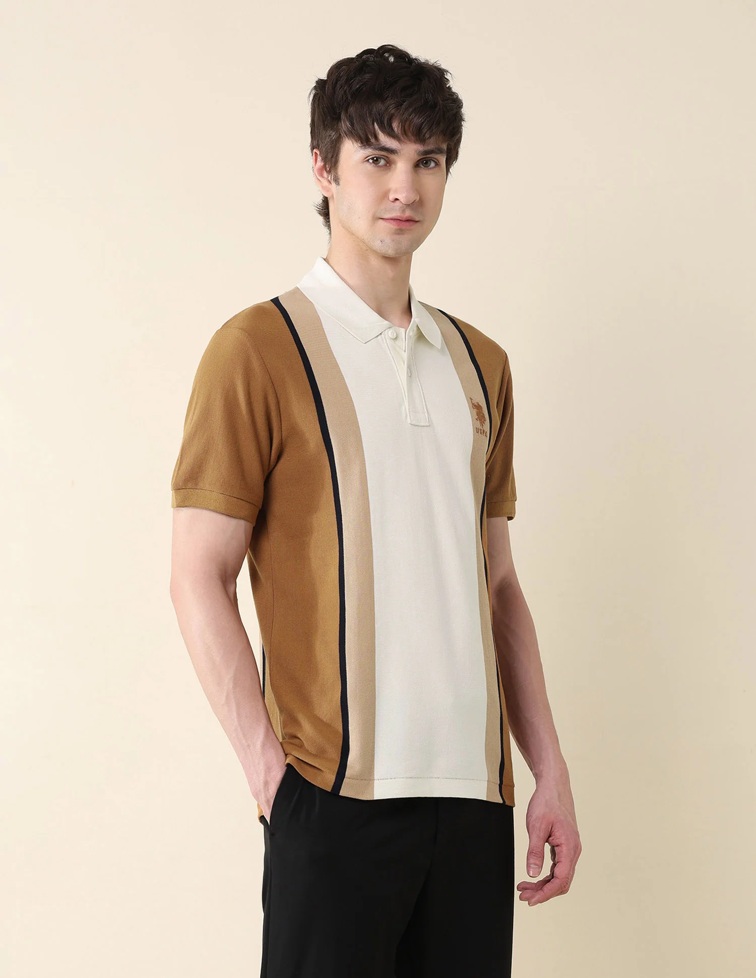 Colourblocked Pure Cotton Polo Shirt - Image 4